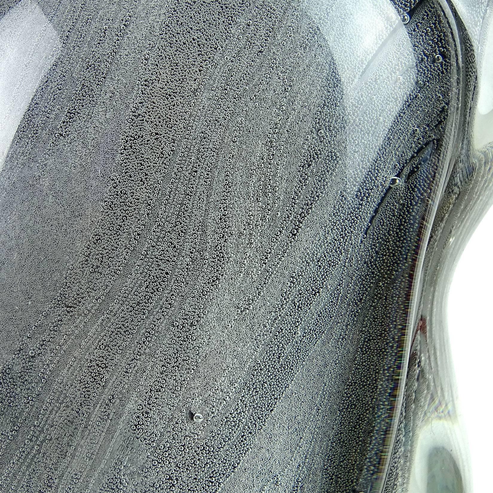 Schwarzer Sfumato-Vogelskulpturen aus italienischem Murano-Kunstglas von Alfredo Barbini Vamsa (Italienisch)