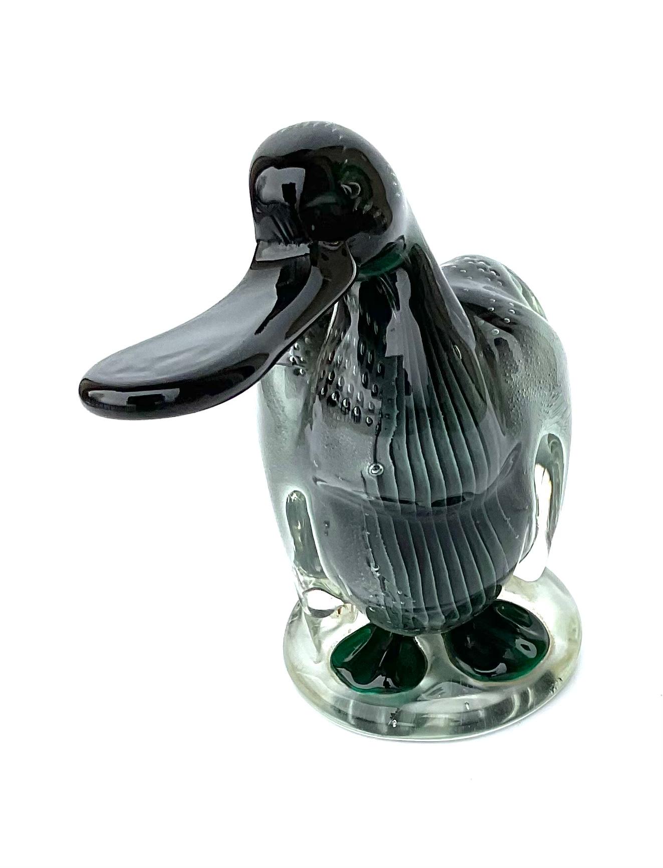 Italian Alfredo Barbini Vamsa Pair Rare Murano Glass Duck Sculptures, circa 1930s