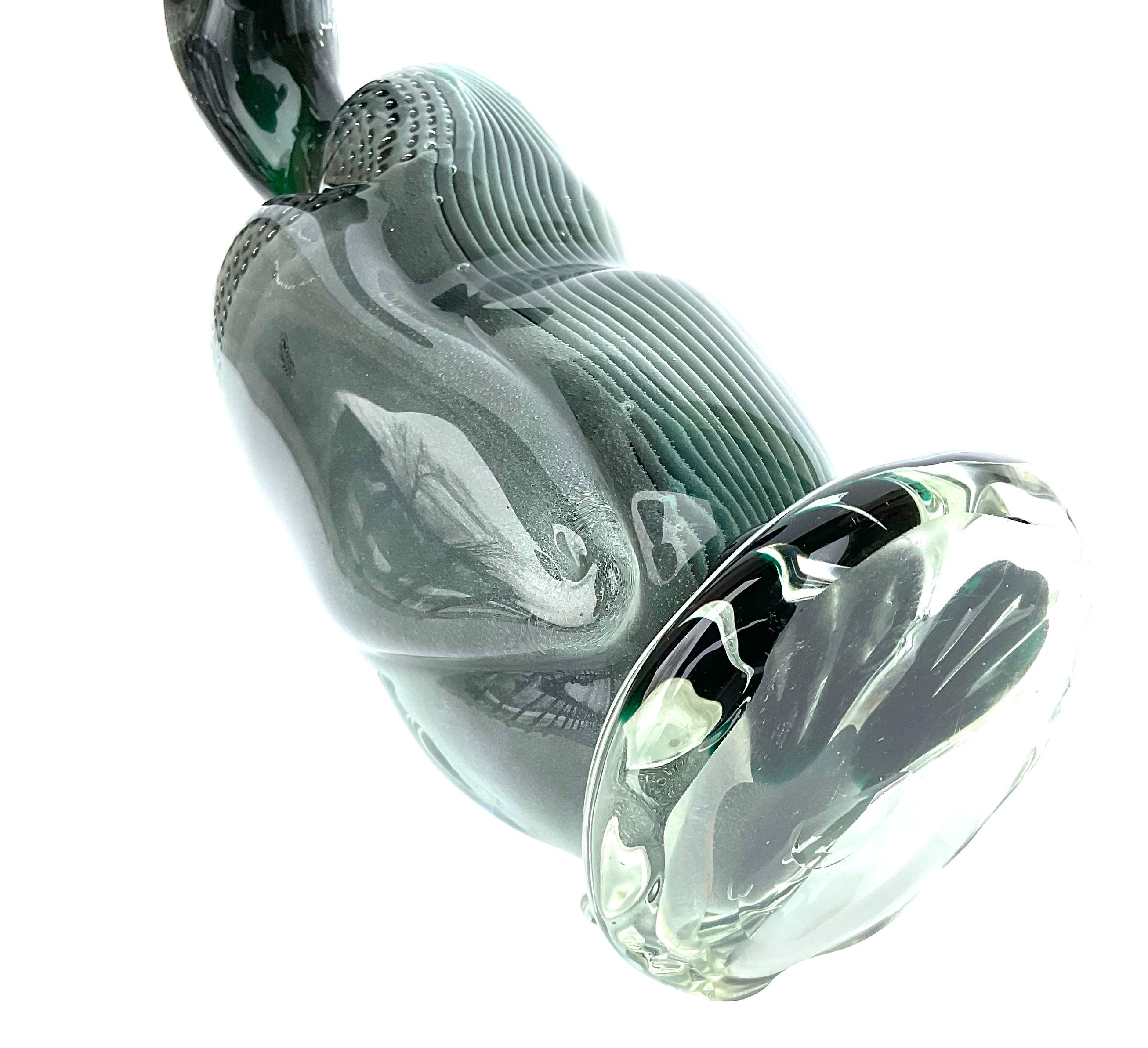 Blown Glass Alfredo Barbini Vamsa Pair Rare Murano Glass Duck Sculptures, circa 1930s
