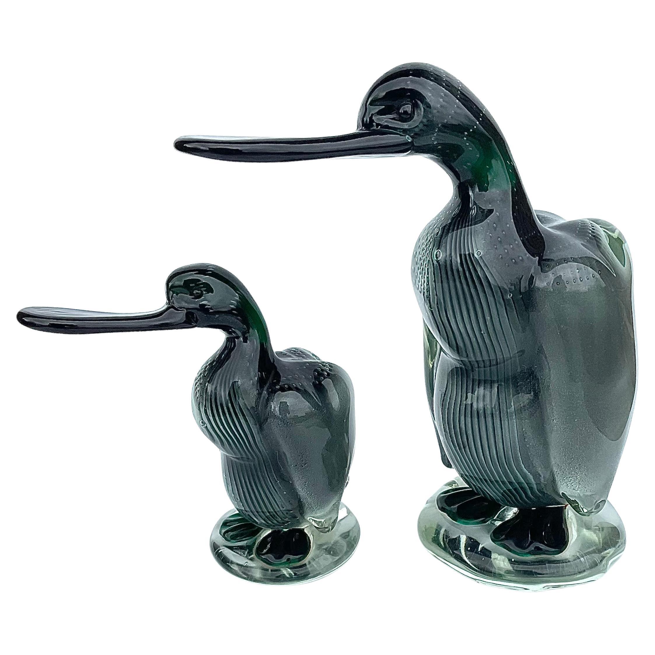 Alfredo Barbini Vamsa Pair Rare Murano Glass Duck Sculptures, circa 1930s