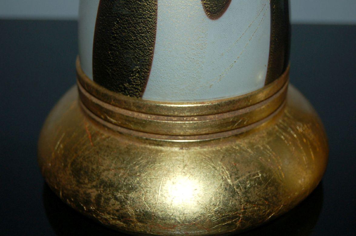 Alfredo Barbini - Vintage Mod Murano Lampen; Schwarz & Weiß (Gold) im Angebot