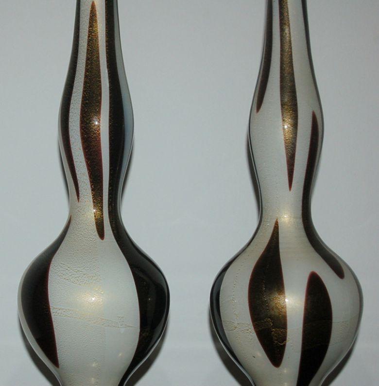Alfredo Barbini - Vintage Mod Murano Lampen; Schwarz & Weiß im Angebot 2