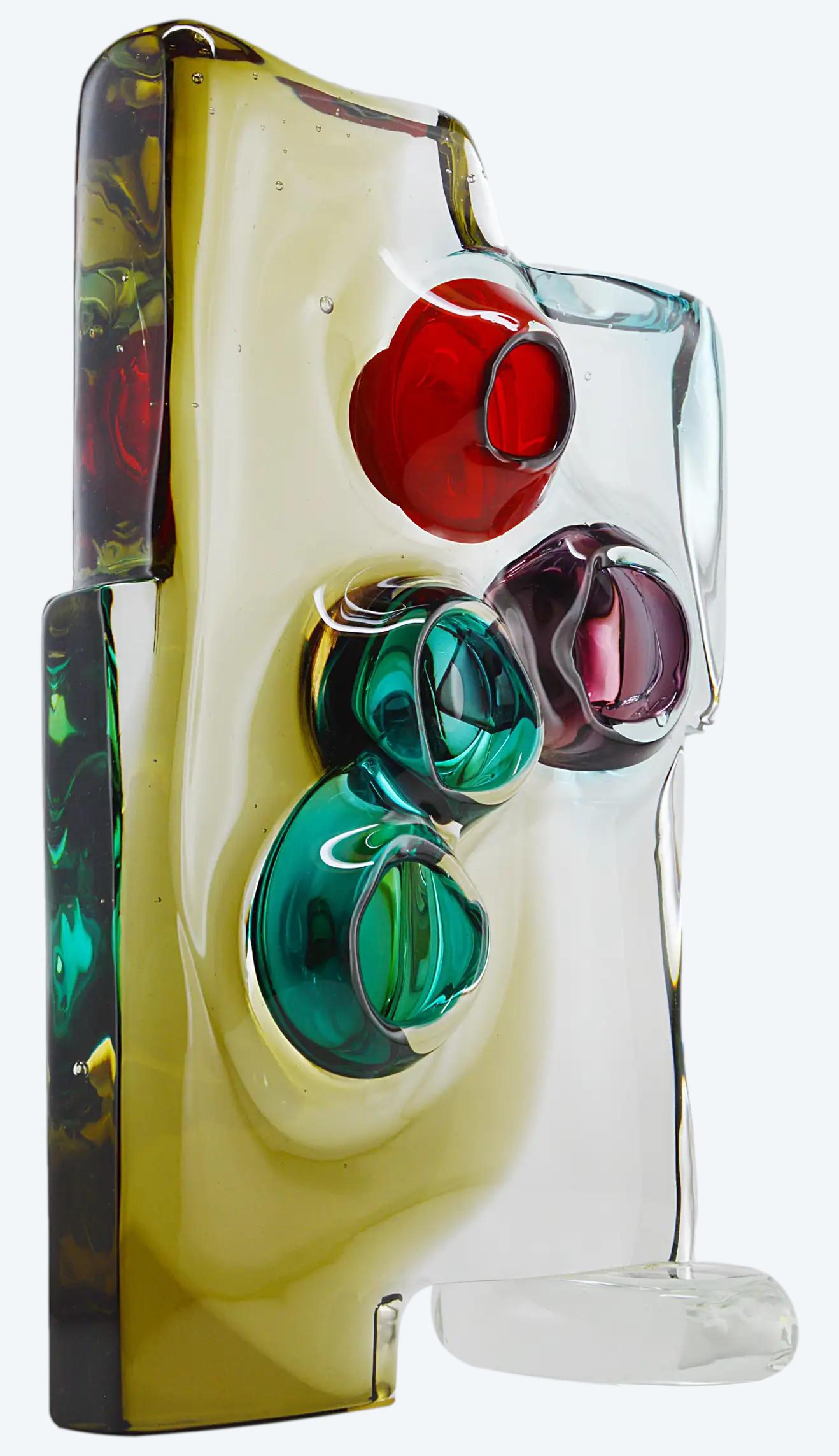 Scultura in vetro Vulcano di Alfredo Barbini, Murano, 1957. A volte viene chiamato Vulcano. Firmato 