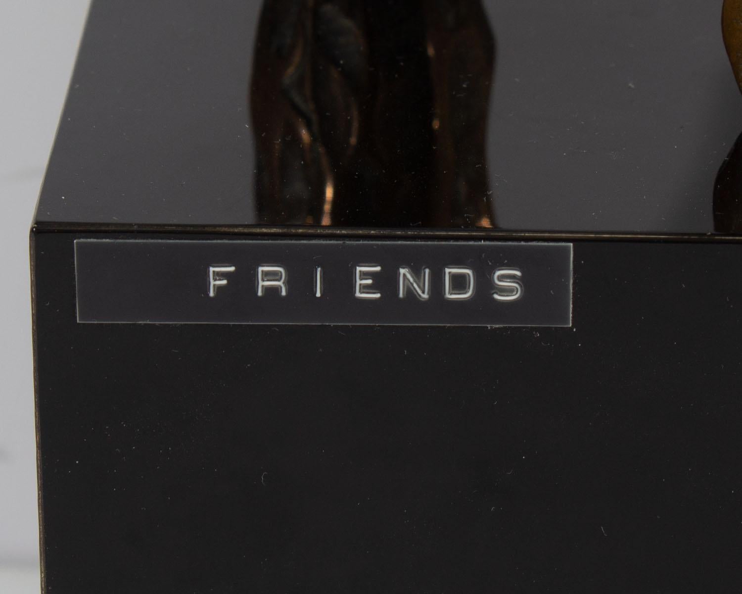 Alfredo Burlini Signed 1980 “Friends” Bronze Abstract Sculpture 1