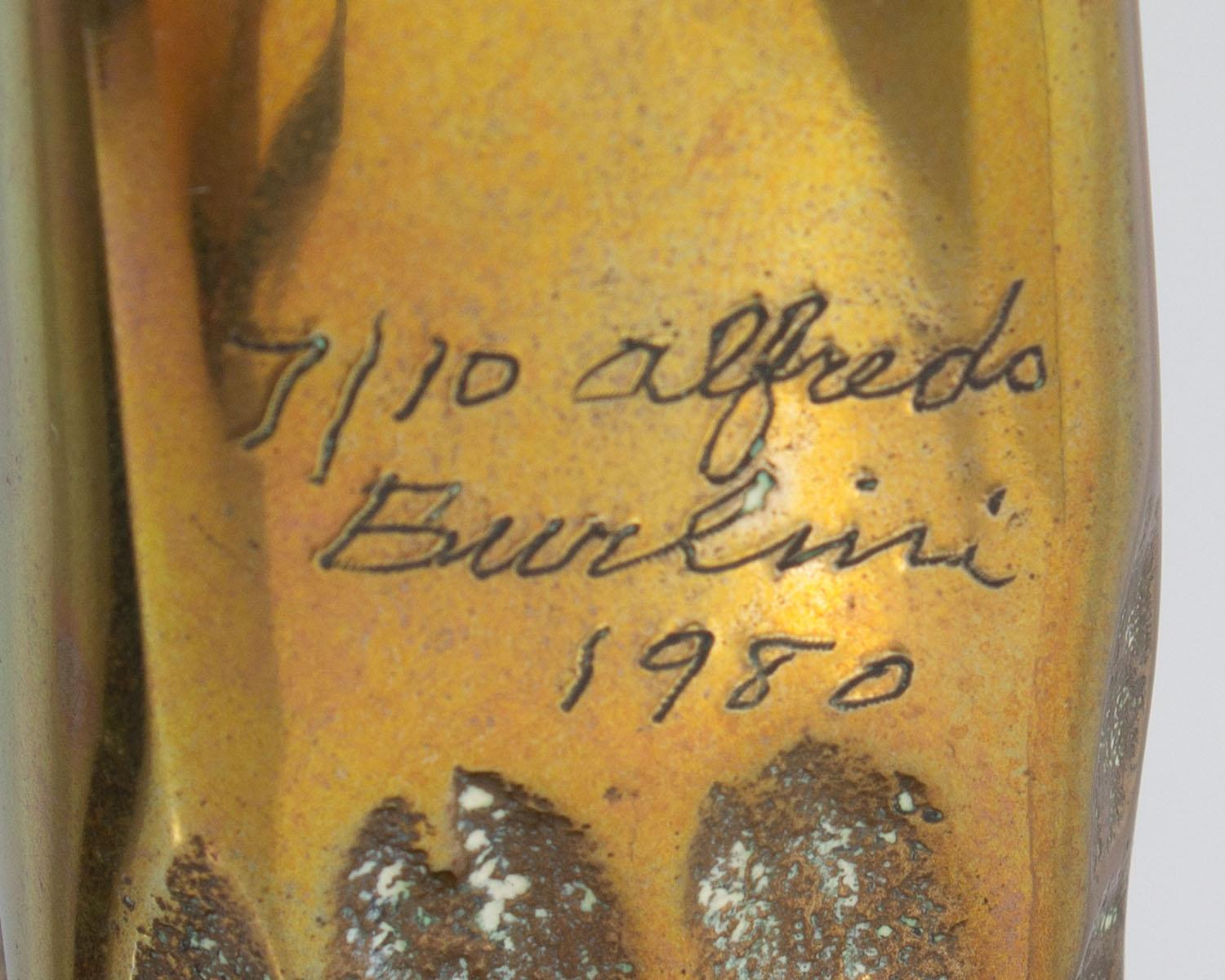 Alfredo Burlini Signed 1980 “Friends” Bronze Abstract Sculpture 2