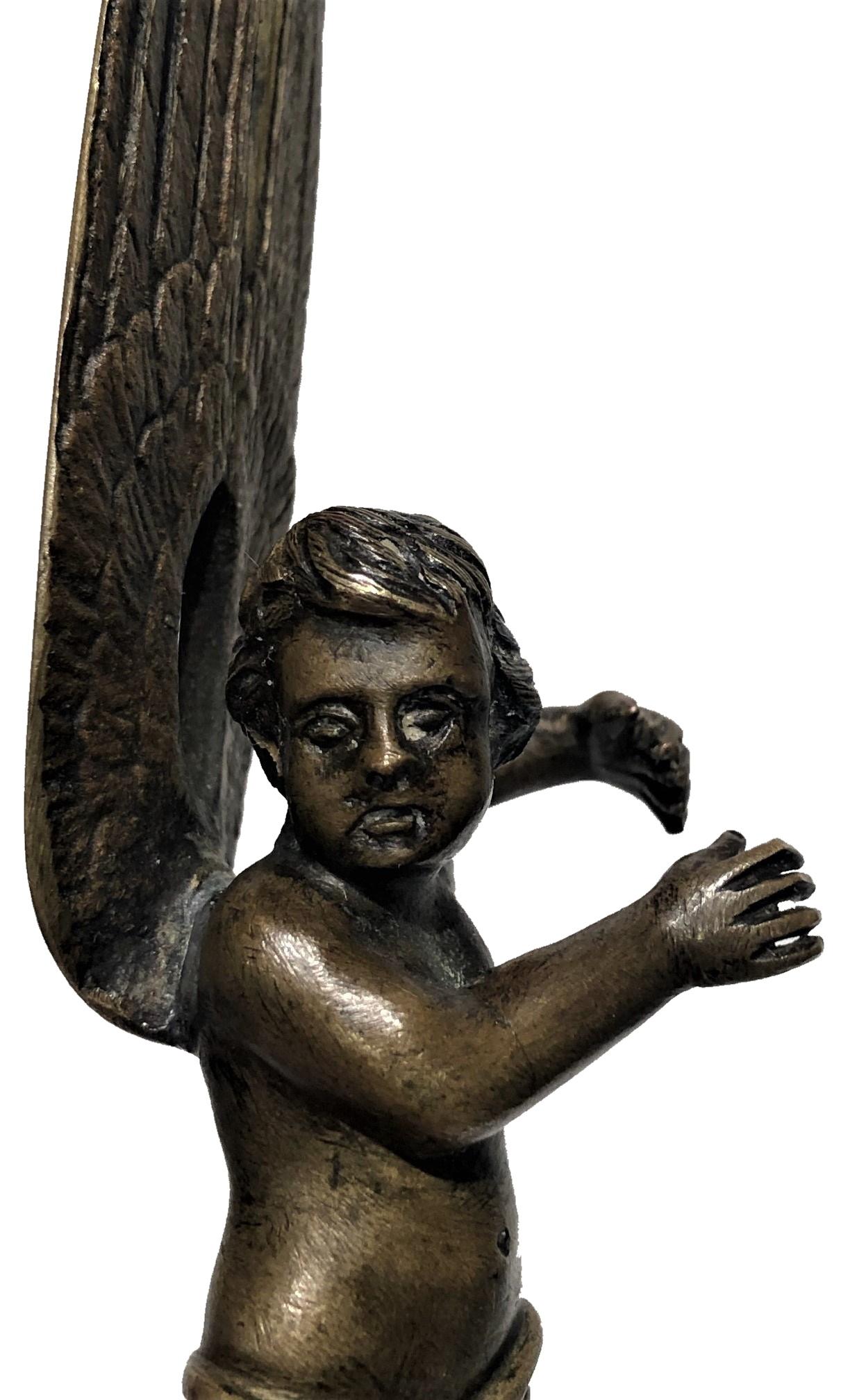 Alfredo Castellani Att., Paperknife aus Bronze und Marmor, ca. 1880er Jahre (Spätes 19. Jahrhundert) im Angebot