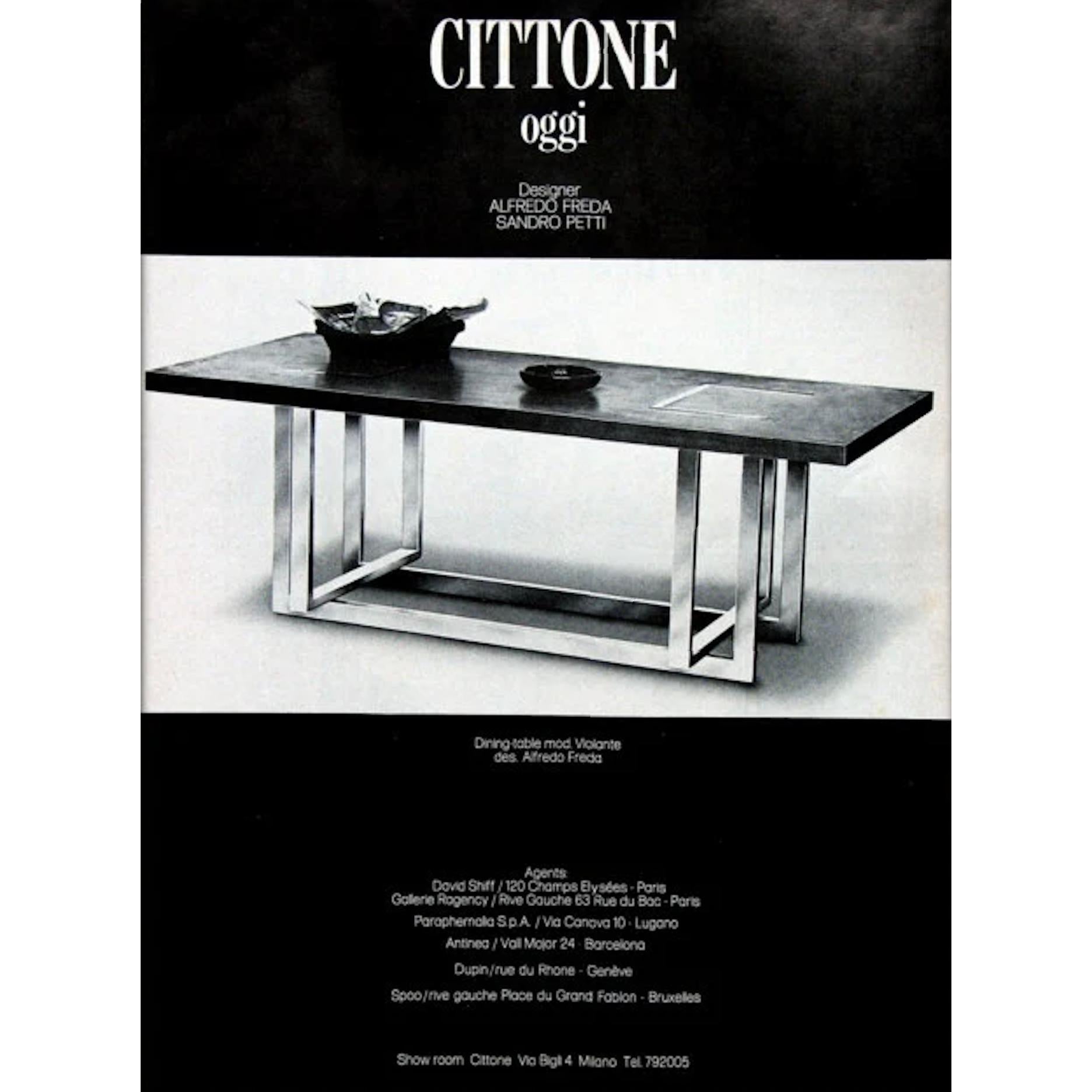 Alfredo Freda For Cittone Oggi Laiton laqué Table basse des années 1970 Sandro Petti en vente 8