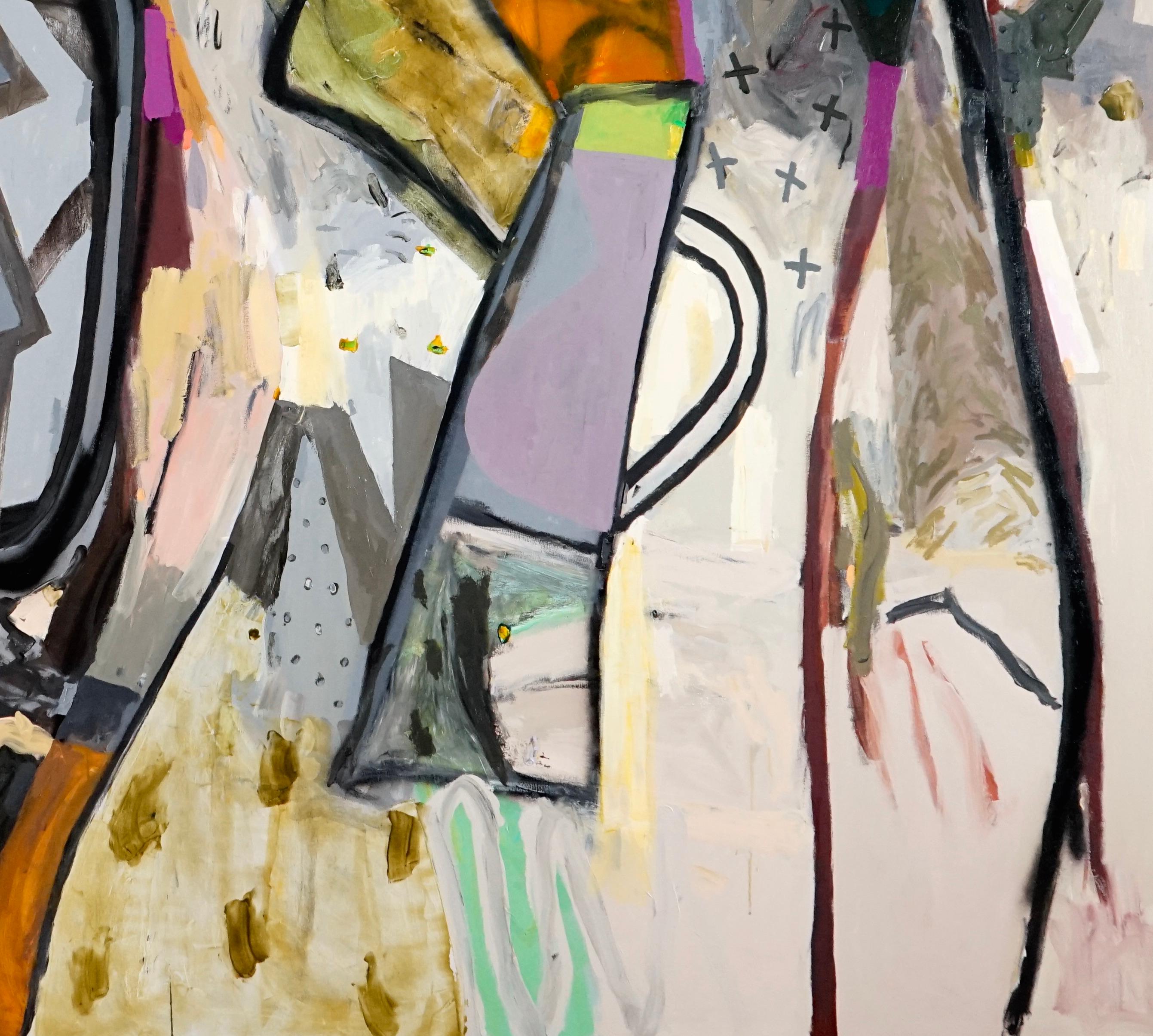« Studio - Afternoon », huile sur toile - peinture abstraite en vente 1