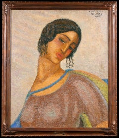 Portrait de Femme - Modernist Portrait Oil Painting by Alfredo Guttero