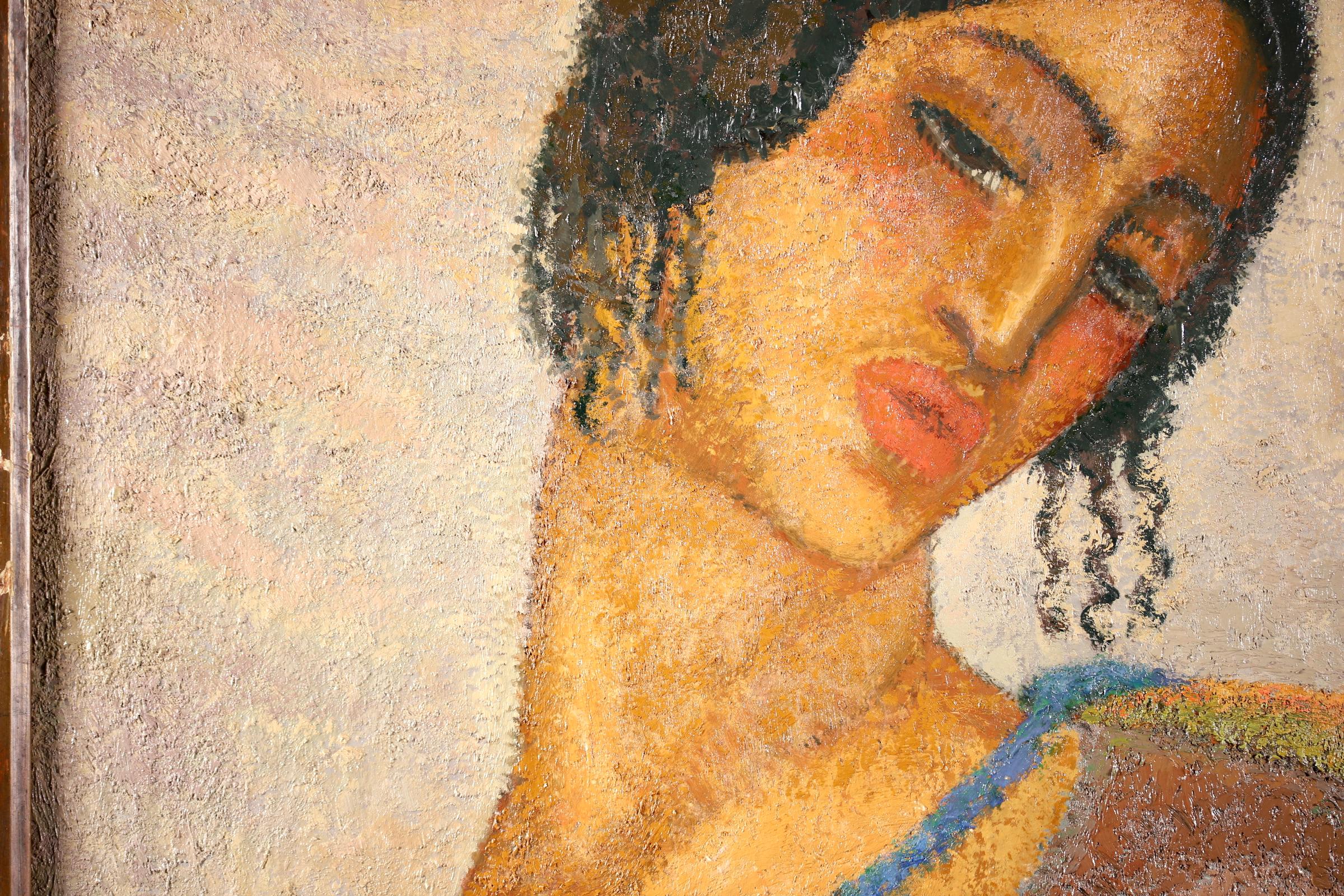 Porträt einer jungen Frau – modernistisches weibliches Porträt, Öl von Alfredo Guttero im Angebot 9