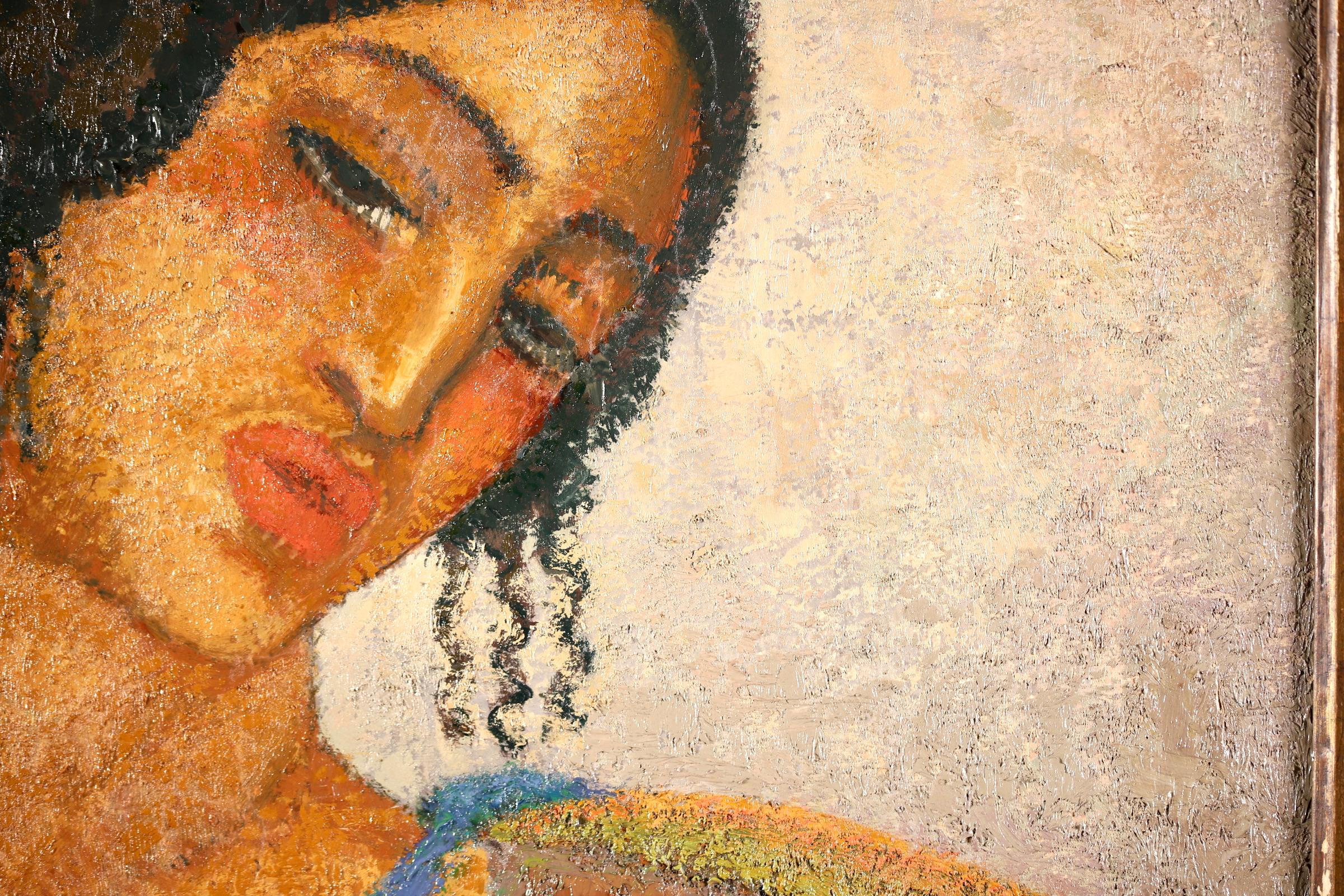 Porträt einer jungen Frau – modernistisches weibliches Porträt, Öl von Alfredo Guttero im Angebot 4