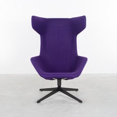 Alfredo Häberli Lounge Chair "Take a Line for a Walk" in Purple Wool for Moroso