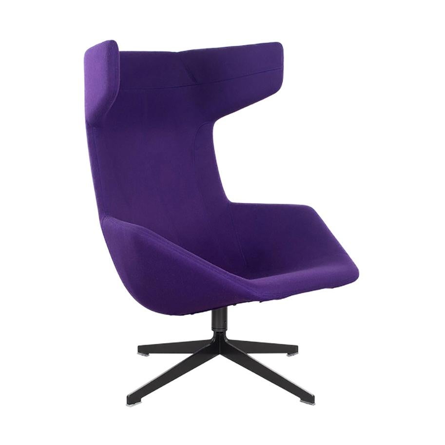 Alfredo Häberli Lounge Chair "Take a Line for a Walk" in Purple Wool for Moroso