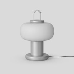 Alfredo Häberli Nox Wireless Lamp, Opaline Glass & Aluminium Design