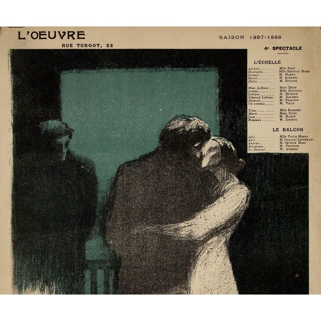 Programma illustrato di Alfredo Müller del 1898 - Théâtre de l'Œuvre in vendita 2