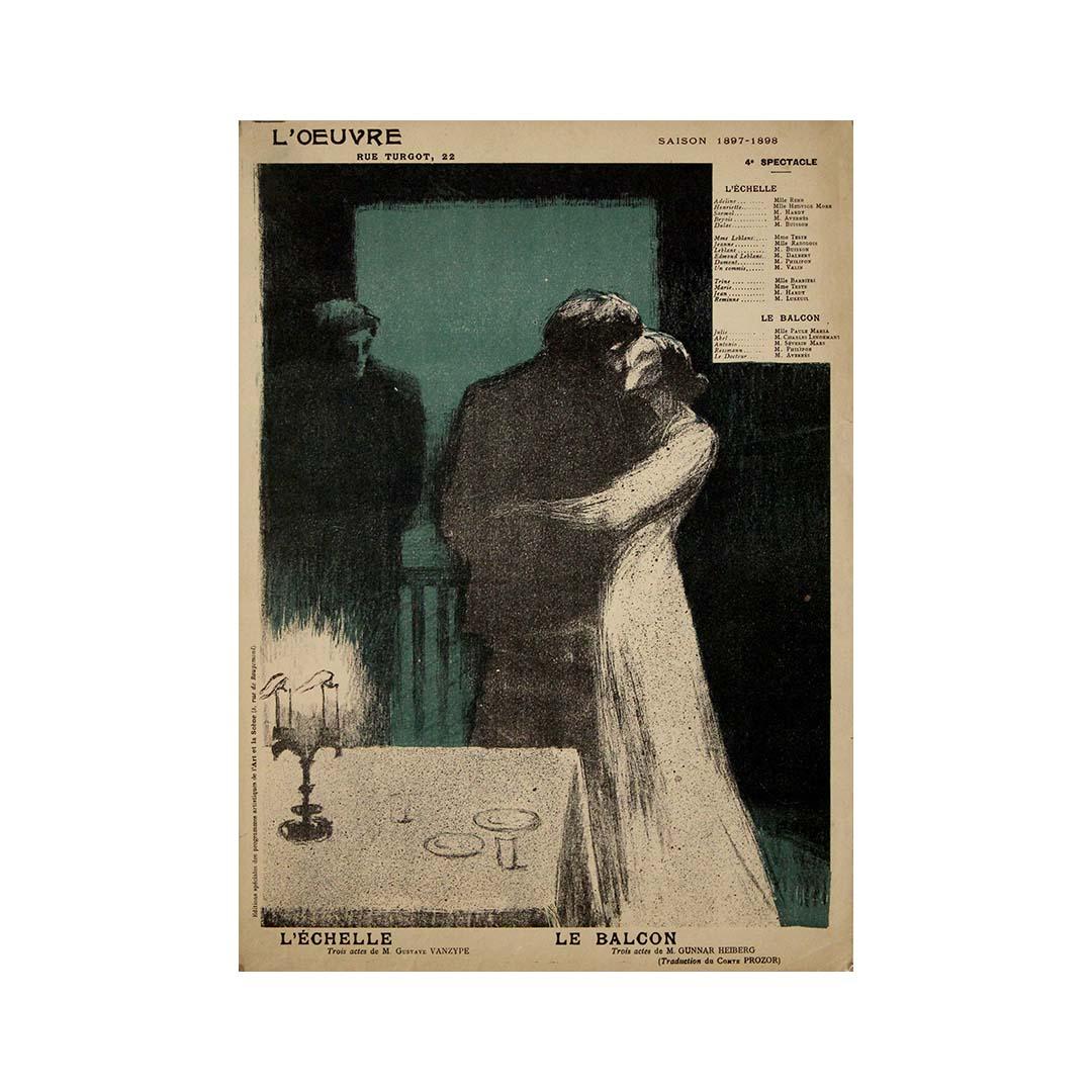 Programma illustrato di Alfredo Müller del 1898 - Théâtre de l'Œuvre in vendita 3