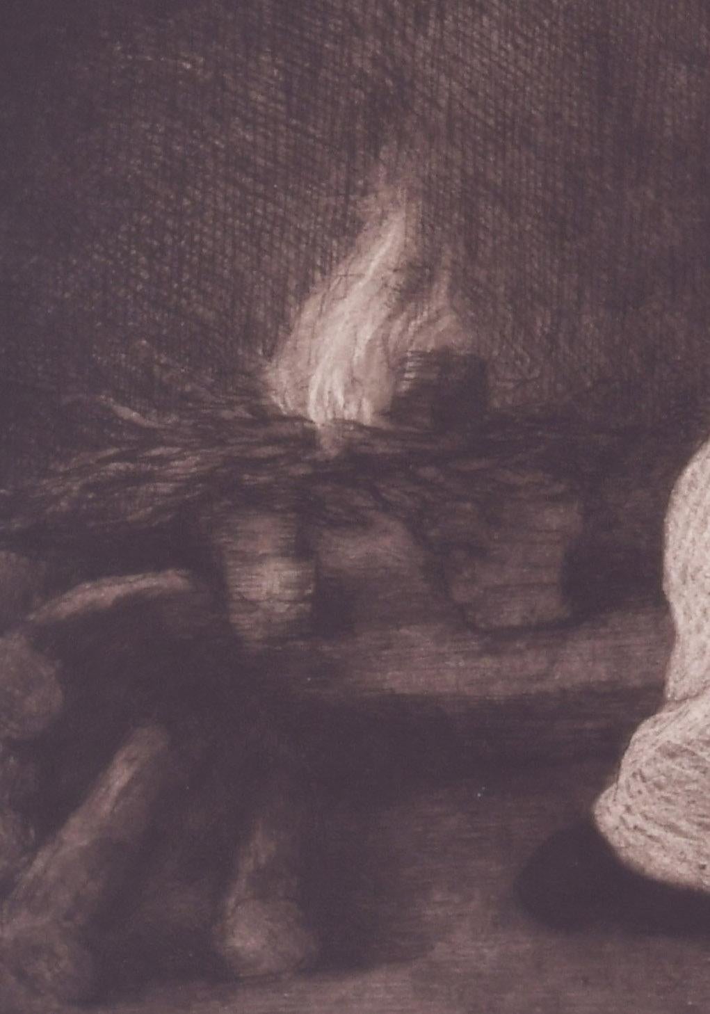 L'Angellus 
Etching, engraving and acquatint on Arches paper, 1902
Signed lower right by the artist (see photo)
This is a first state impression printed in a brown/black ink, one of five impressions
There was also a color edition of 50 impressions