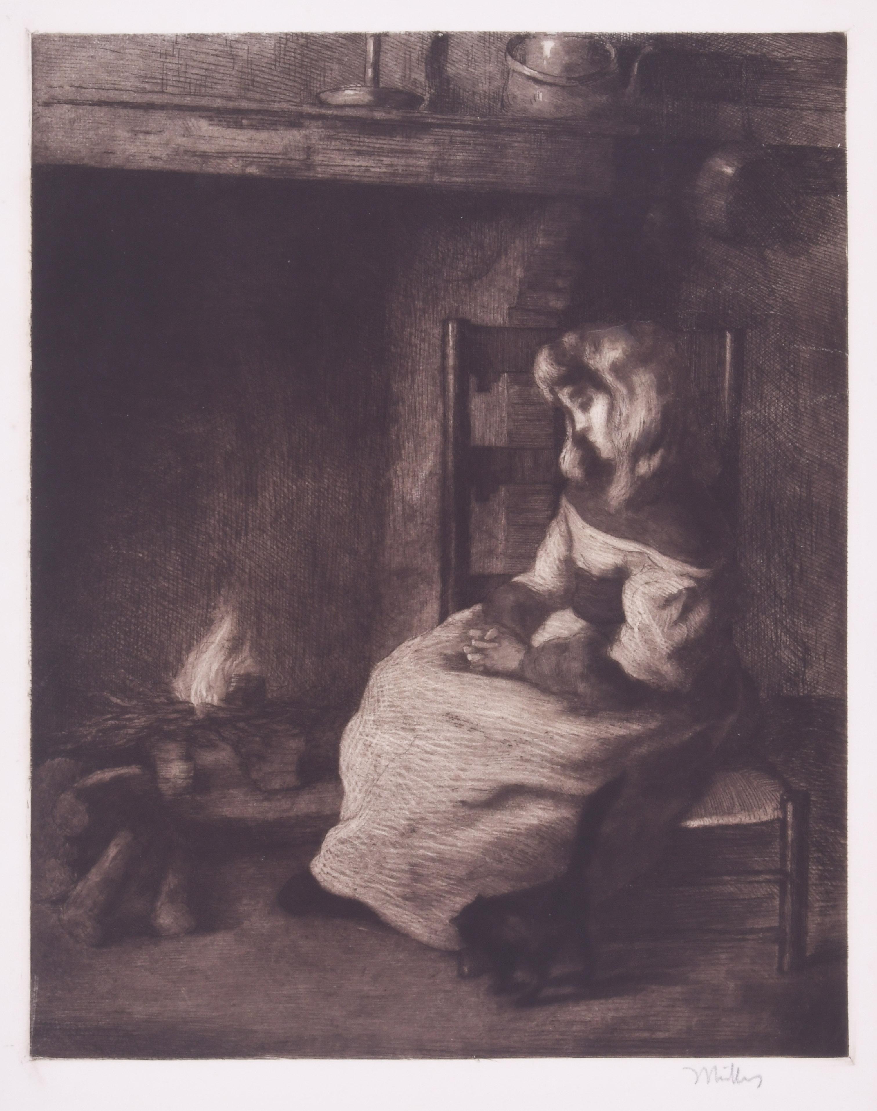 Alfredo Müller Figurative Print - L'Angellus