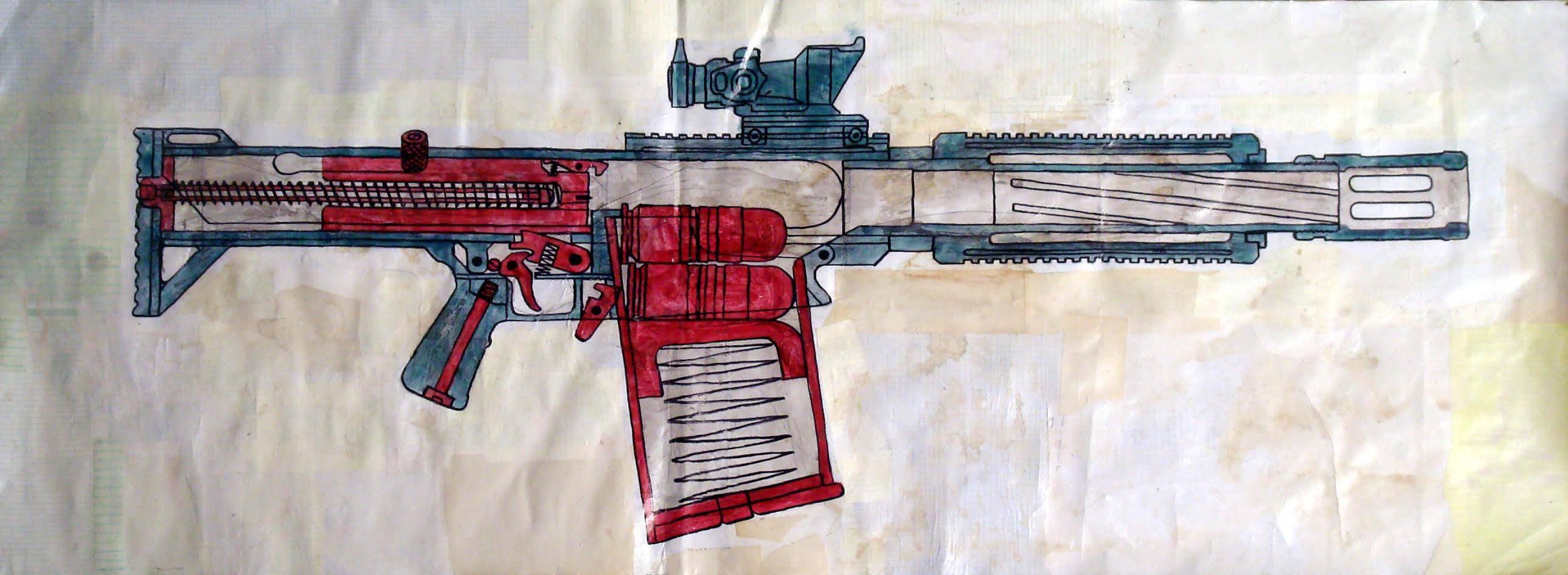 M203 Grenade Launcher - Art by Alfredo Martinez