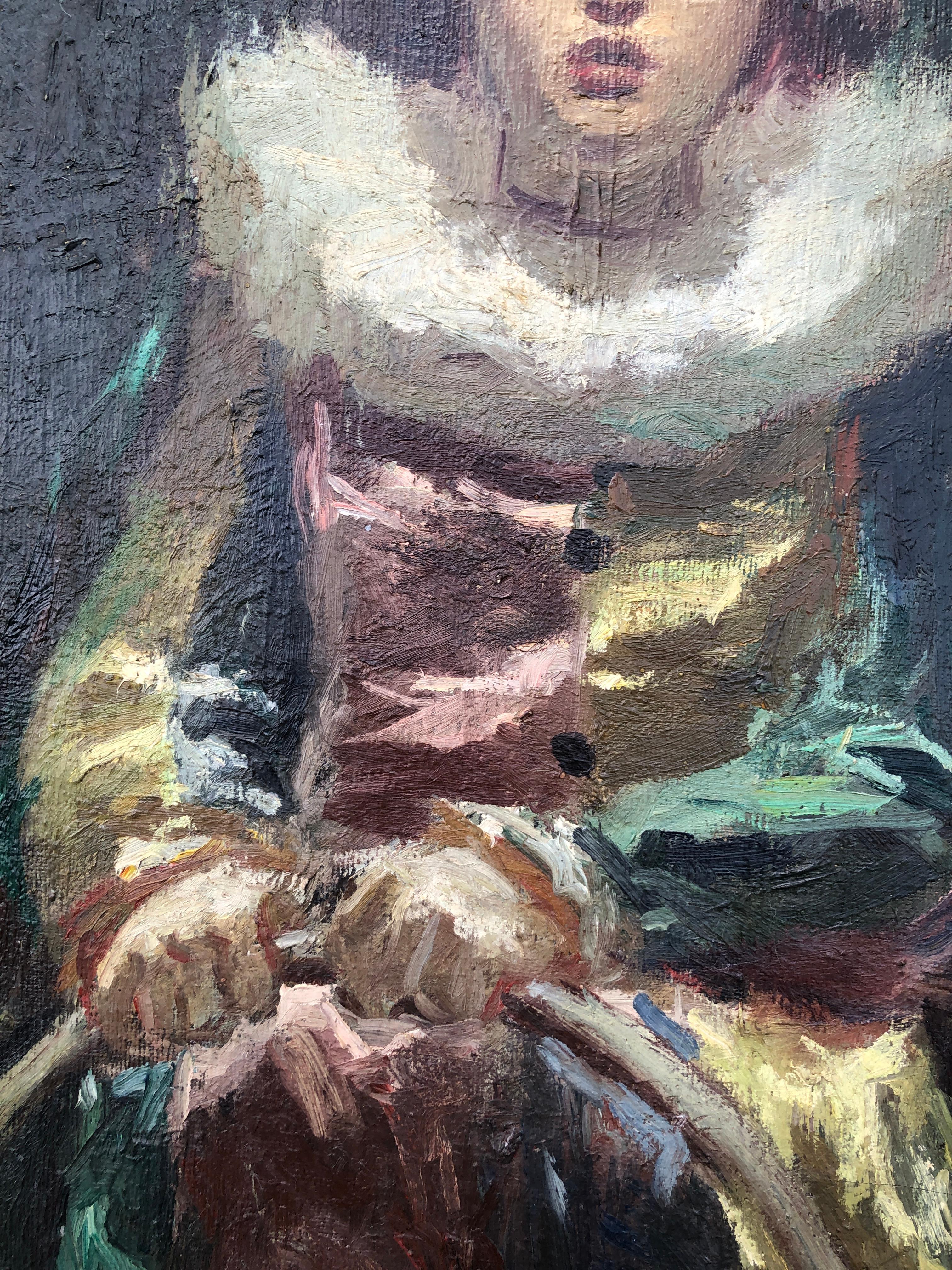 Titolo dell'opera d'arte: Pierrot con cerchio
Artista: Alfredo Opisso Cardona
Tecnica: Olio su tela
Dimensioni: 28,7 x 21,3 pollici (senza cornice), 33,9 x 26,4 pollici (con cornice)
Stile: Figurativo con influenze costumbriste ed
