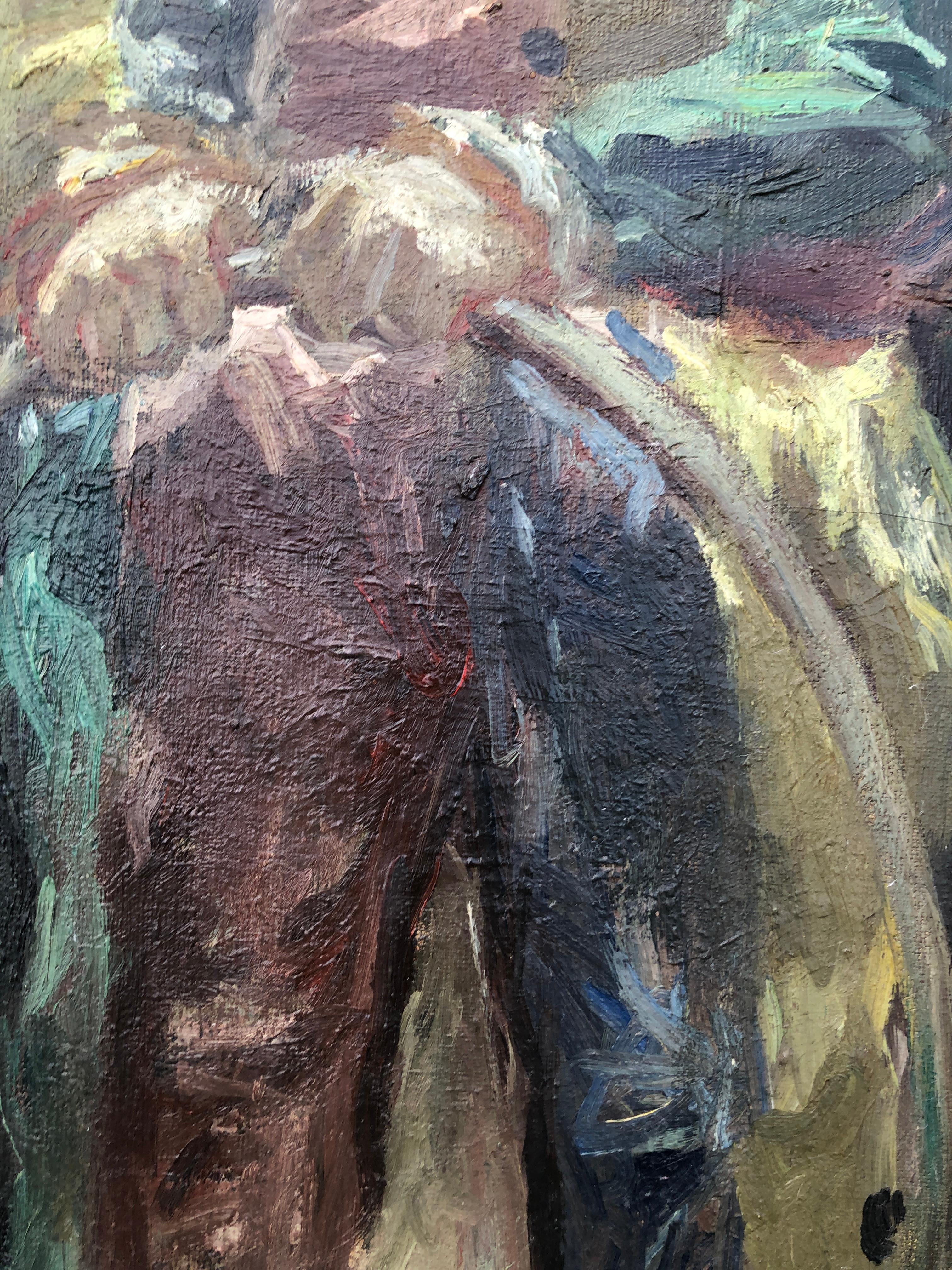 Pierrot con cerchio olio su tela 1