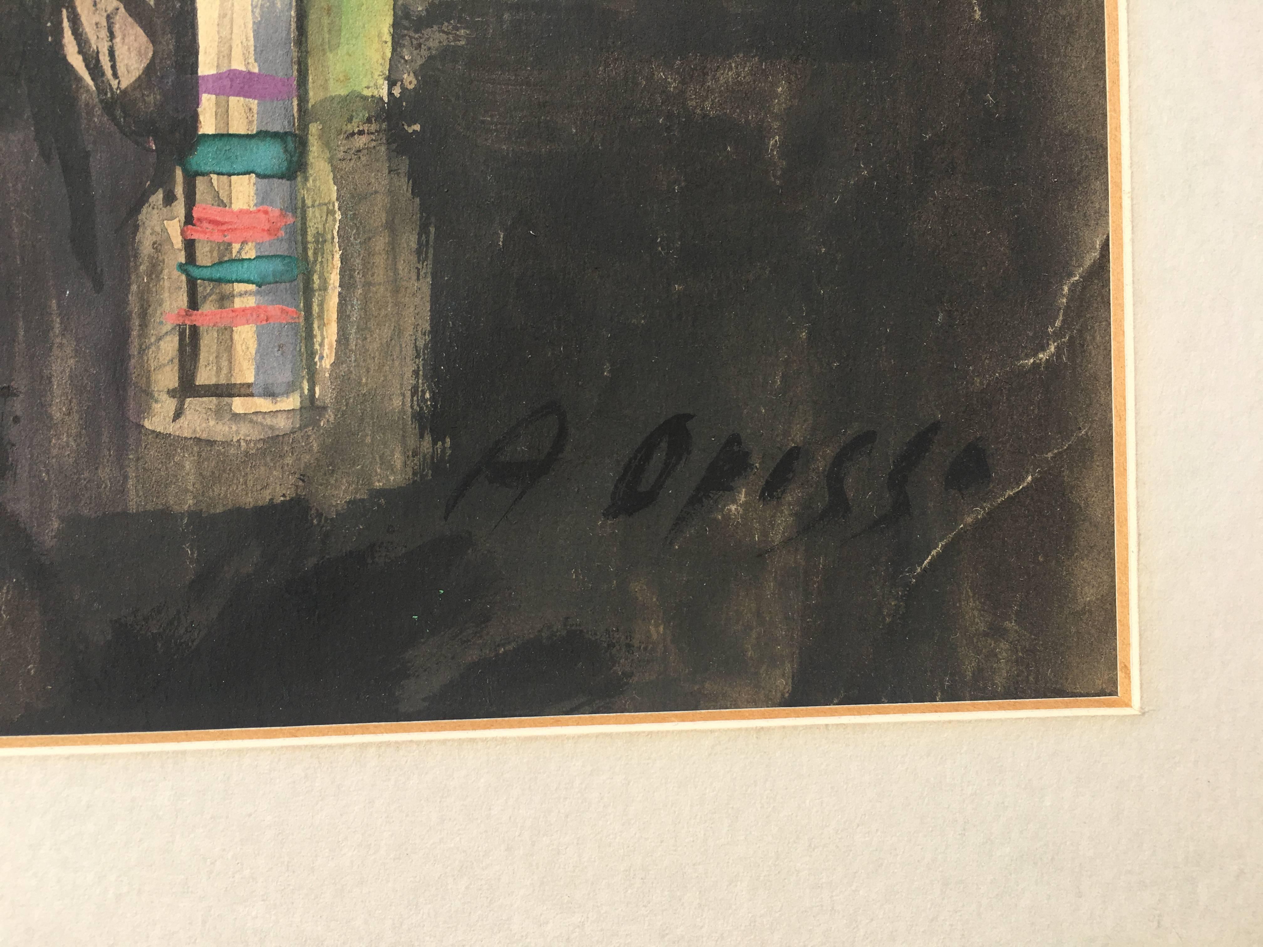 OPISSO  PROCESSION.VIRGIN Original Gouache-Gemälde (Expressionismus), Painting, von Alfredo Opisso