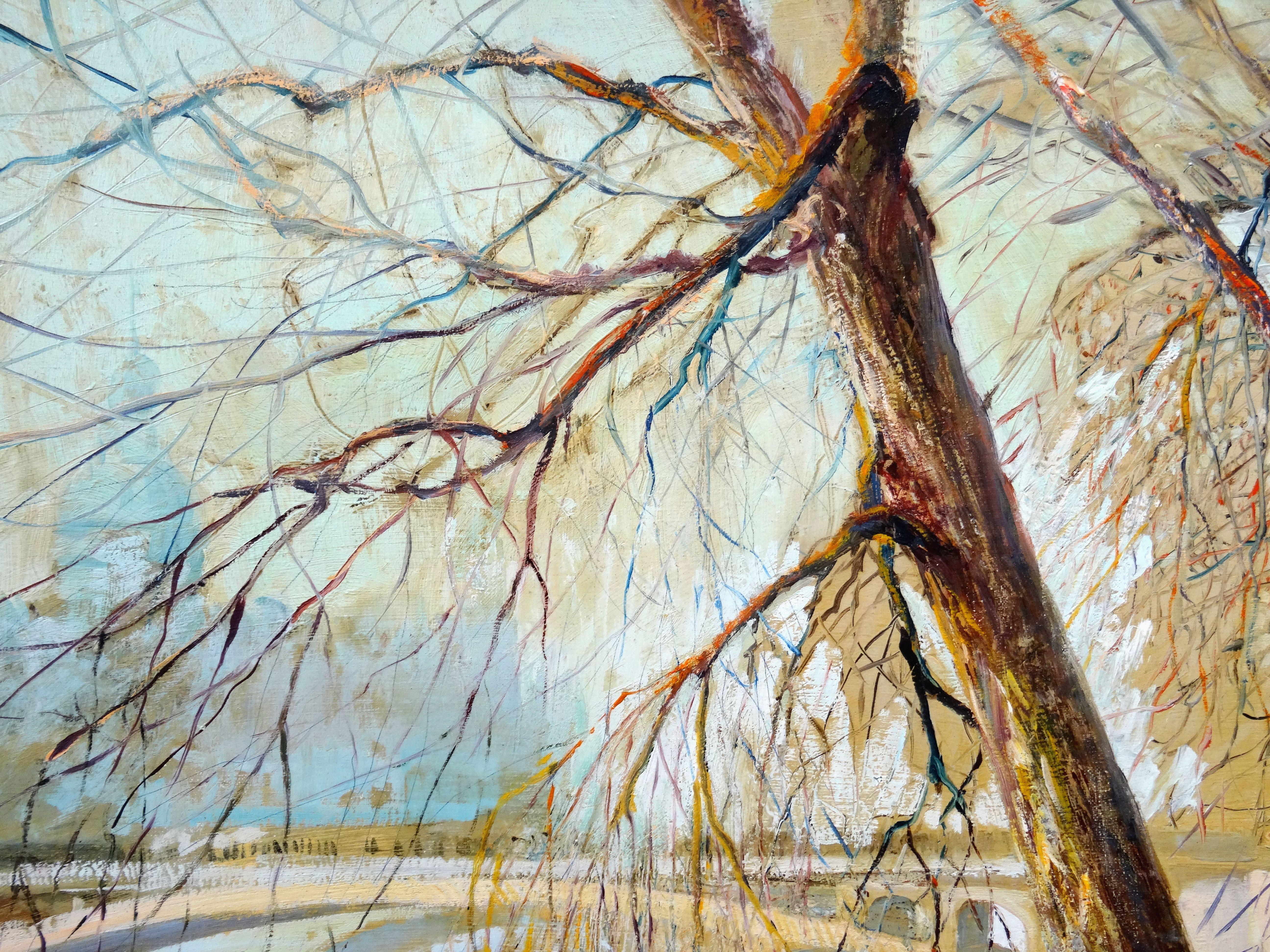 Buchhändler. Öl auf Leinwand, 88x115 cm im Angebot 2