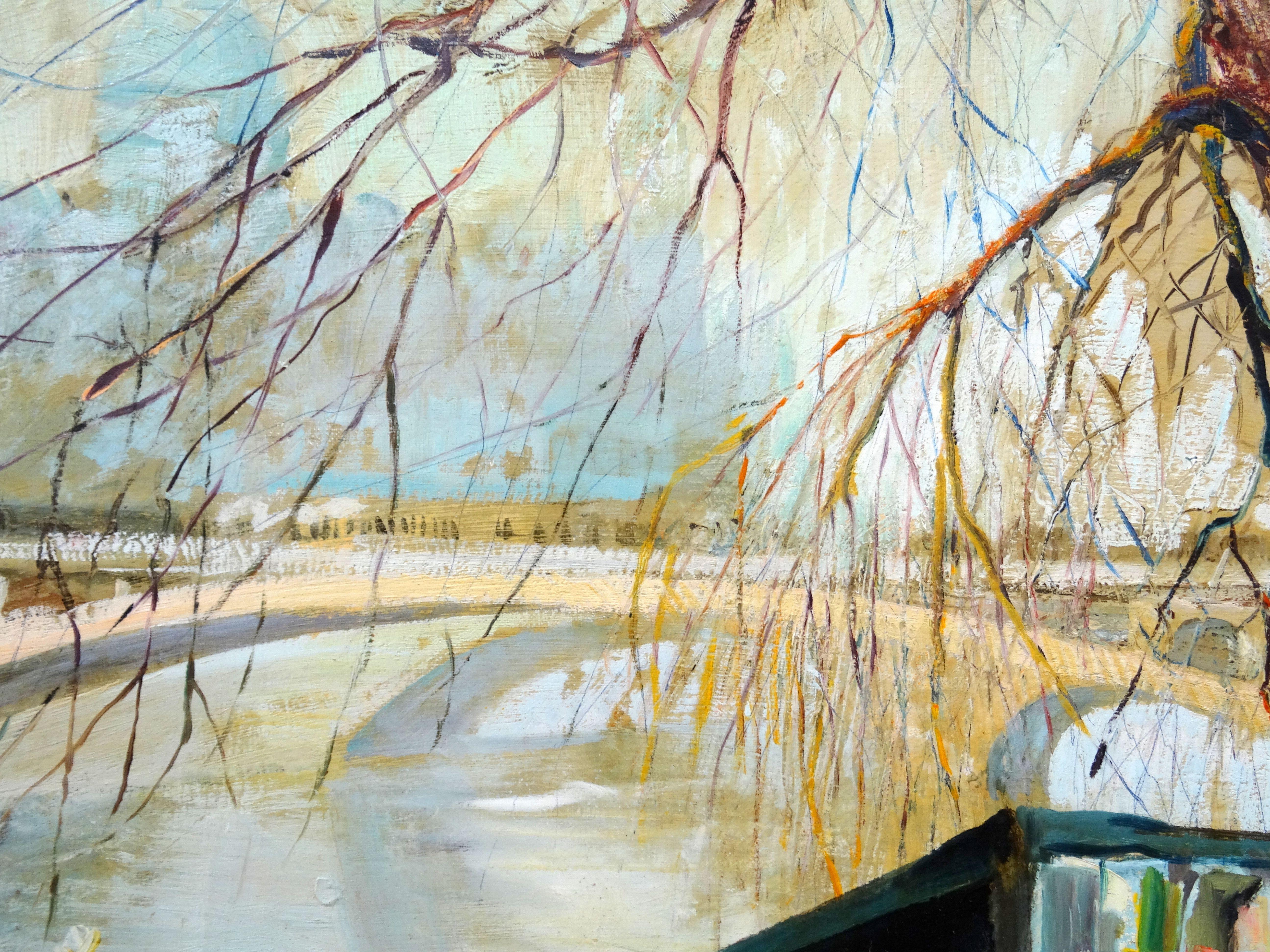 Buchhändler. Öl auf Leinwand, 88x115 cm im Angebot 4