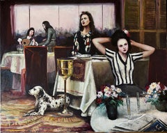 Restaurante Mercè Barcelona Spain oil on canvas painting