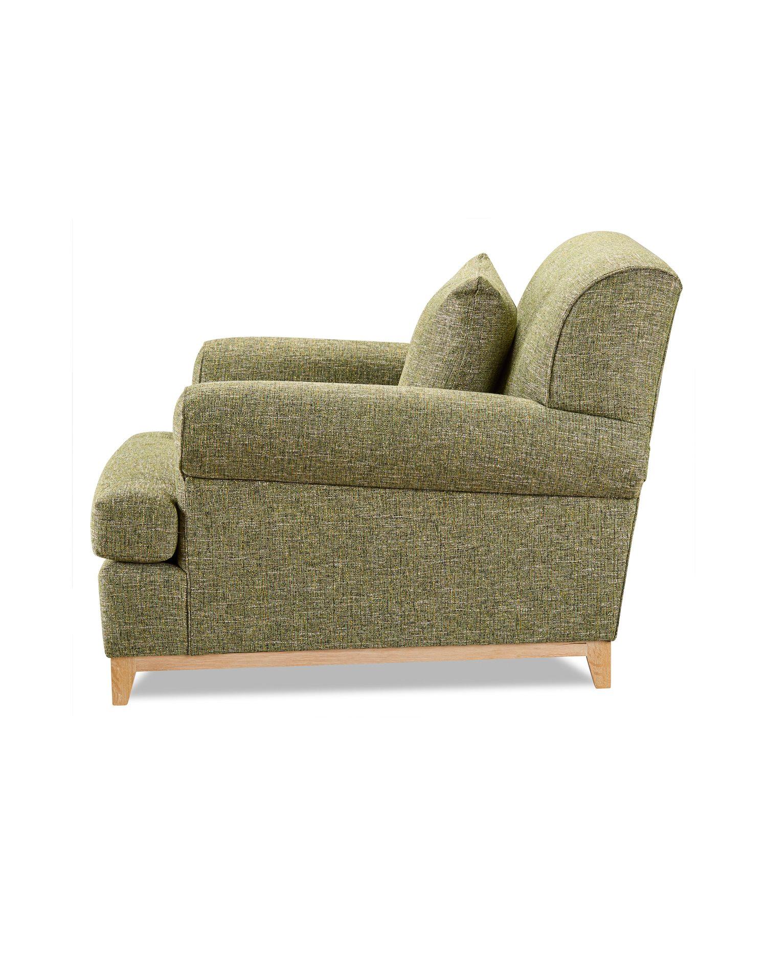 A glamorous nineteen forties luxe form adapted for today's relaxed lifestyles. Extra deep and low with gently sloping rolled arms, the piece floats on a refined wooden base frame.

- Tight Back
- Vintage 25/75 Seat
- Oak Base
- Standard with Welts
-