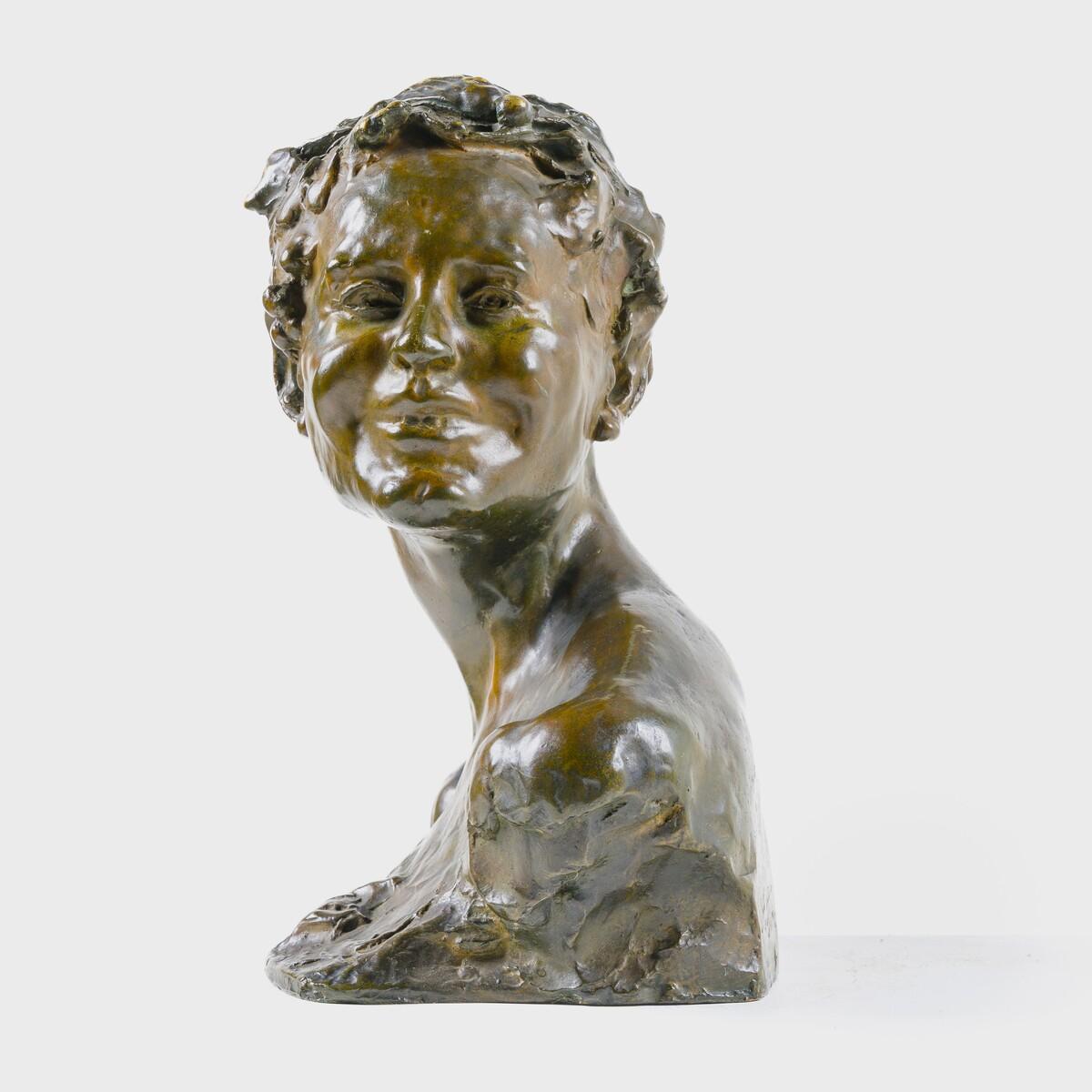 Young Faun – Bronze Bust by Alfredo Pina (1883–1966), Cast by Arthur Goldscheide For Sale 3