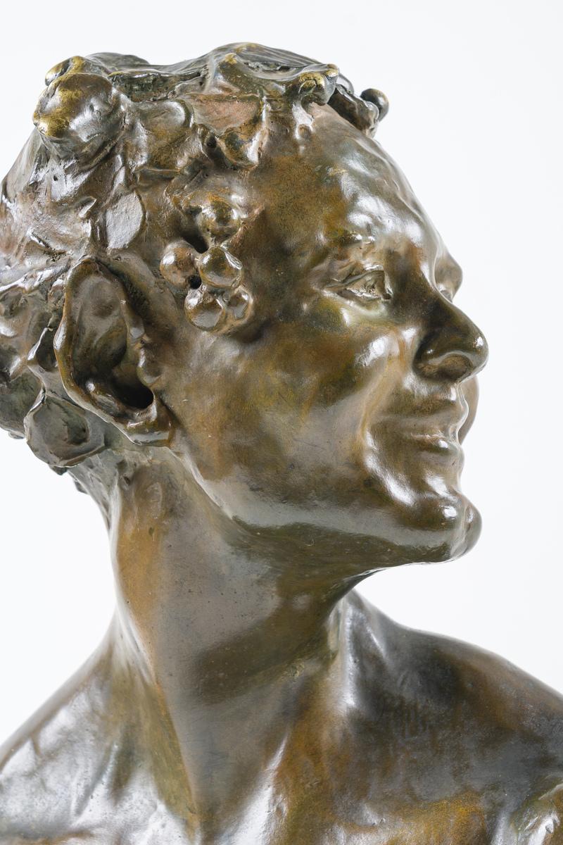 Young Faun – Bronze Bust by Alfredo Pina (1883–1966), Cast by Arthur Goldscheide For Sale 4