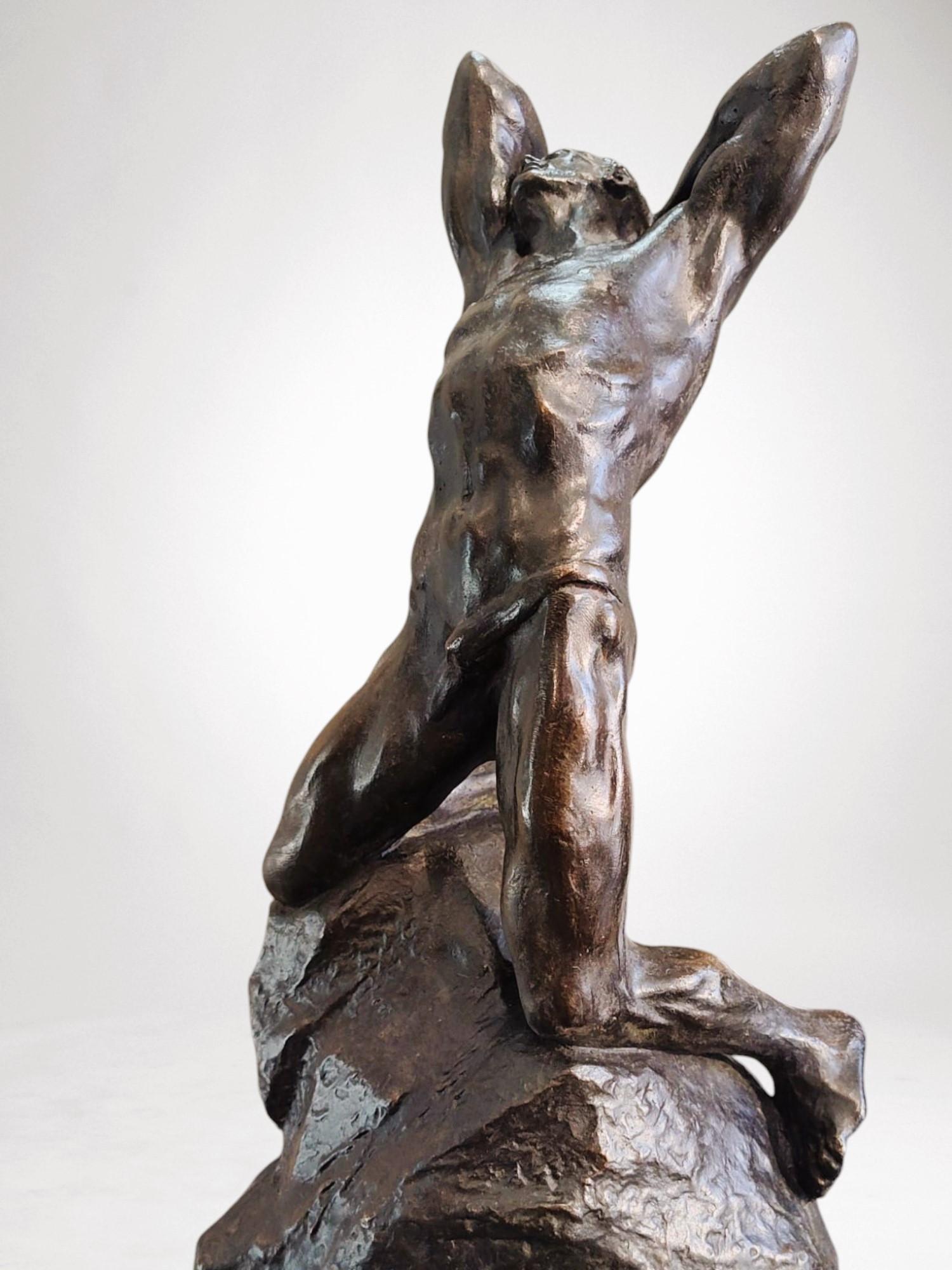 Extreme Effort - Powerful Bronze Sculpture by Alfredo Pina (1883-1966) For Sale 9