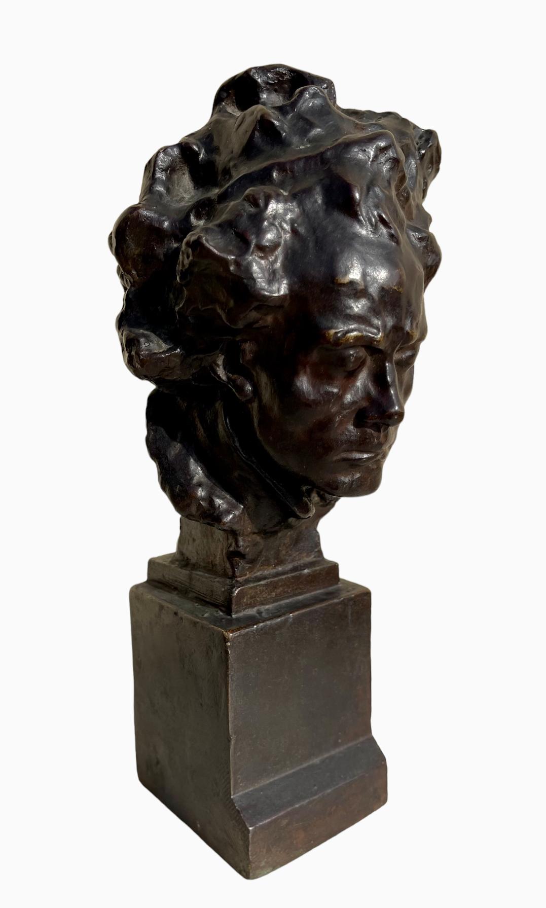 Bronze Alfredo Pina - Lost Wax, Bust Of Beethoven For Sale