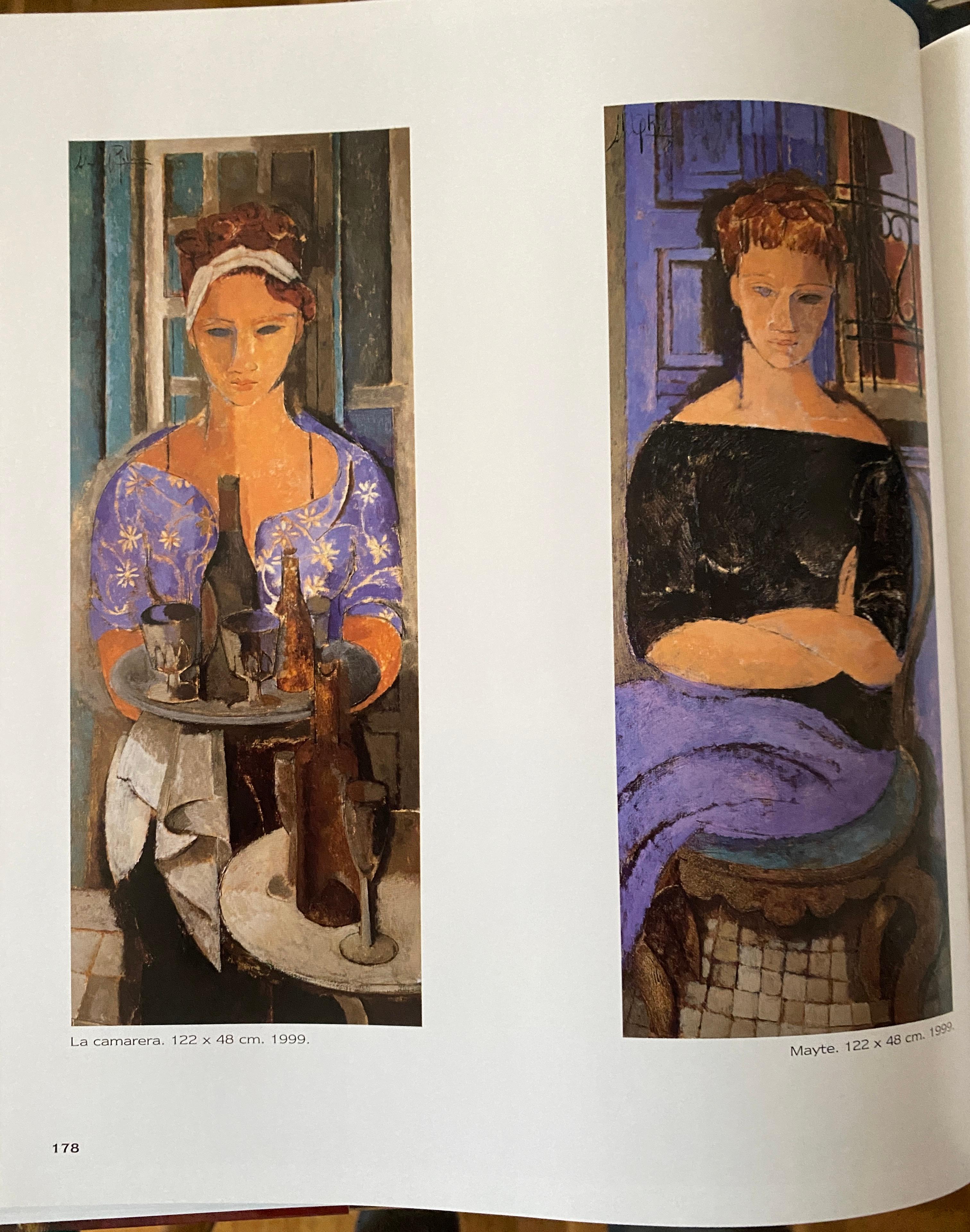 Die Kellnerin. Porträt des Viertels.  Zeitgenössischer kubistischer Stil. Ölfarbe im Angebot 14