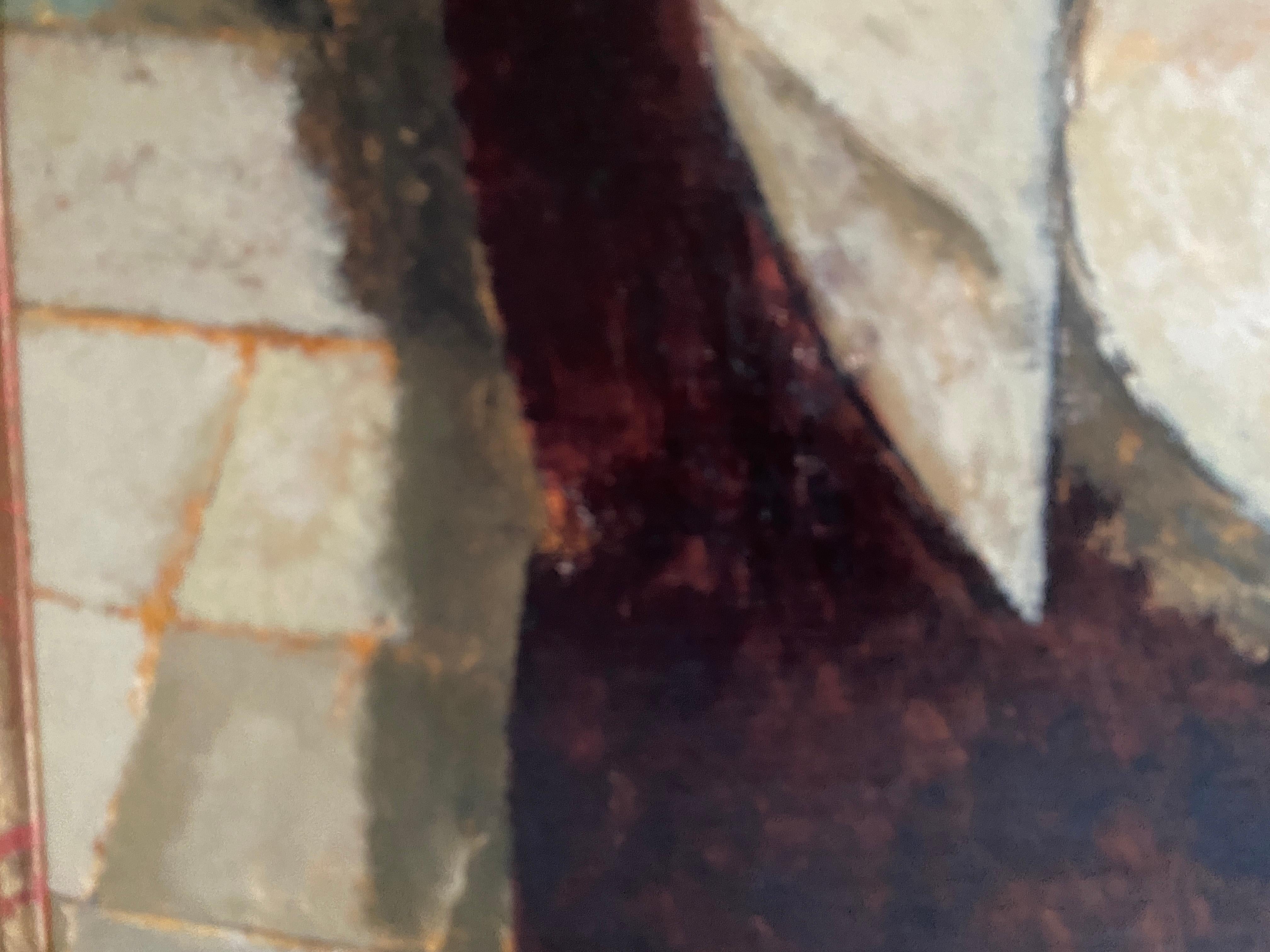 La cameriera. Ritratto di tre quarti.  Stile cubista contemporaneo. Vernice ad olio in vendita 7