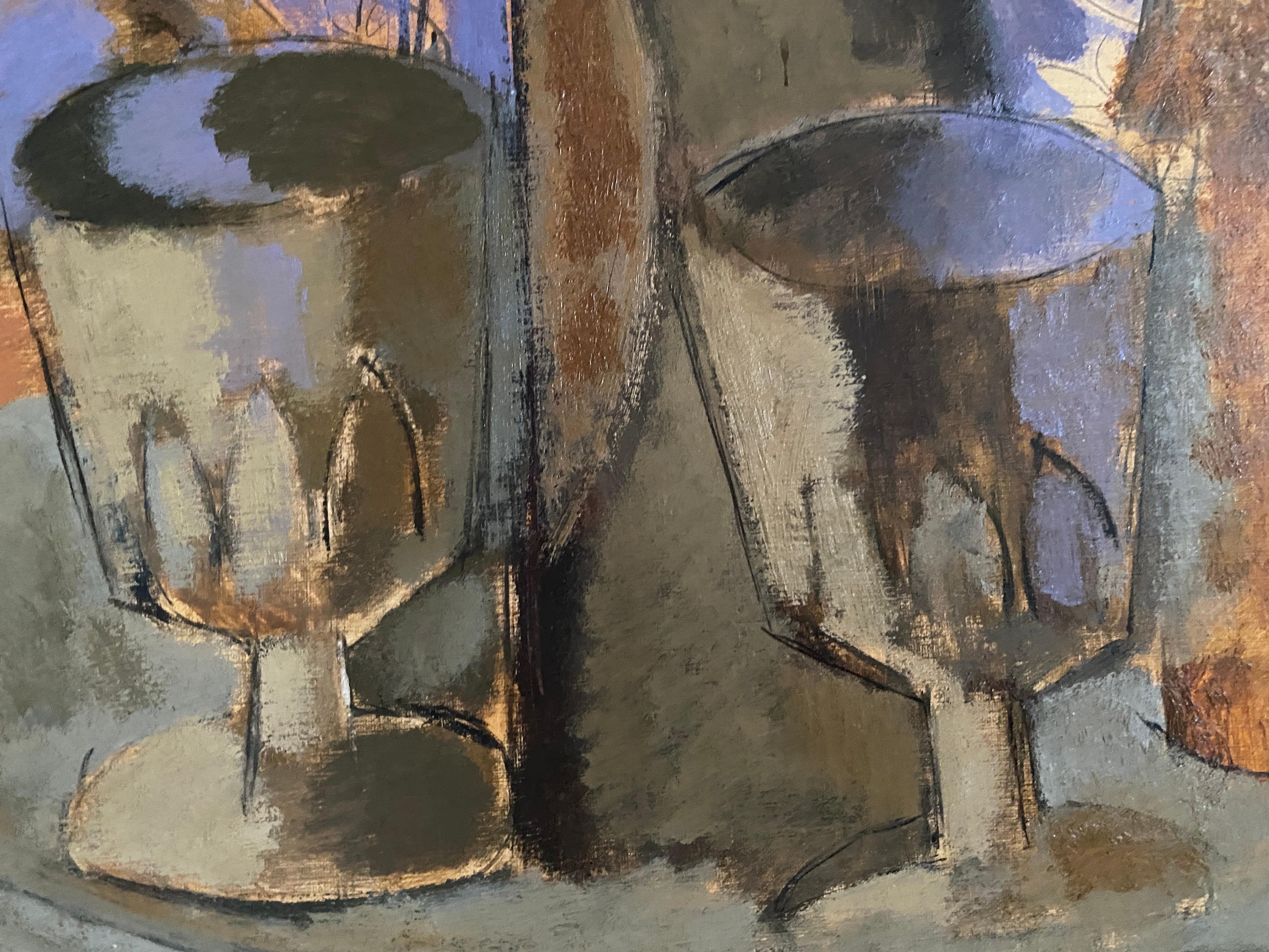 La cameriera. Ritratto di tre quarti.  Stile cubista contemporaneo. Vernice ad olio in vendita 9