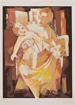 Mother and Child - Lithograph by Alfredo Romagnoli - 1970s