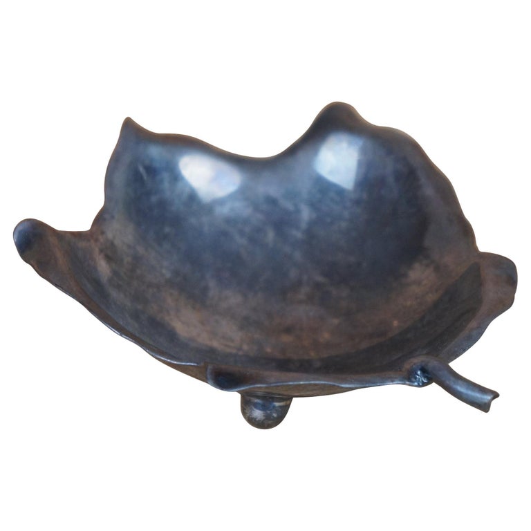 Alfredo Sciarotta for Gumps Vtg Handmade Sterling Silver 1B Leaf Trivet