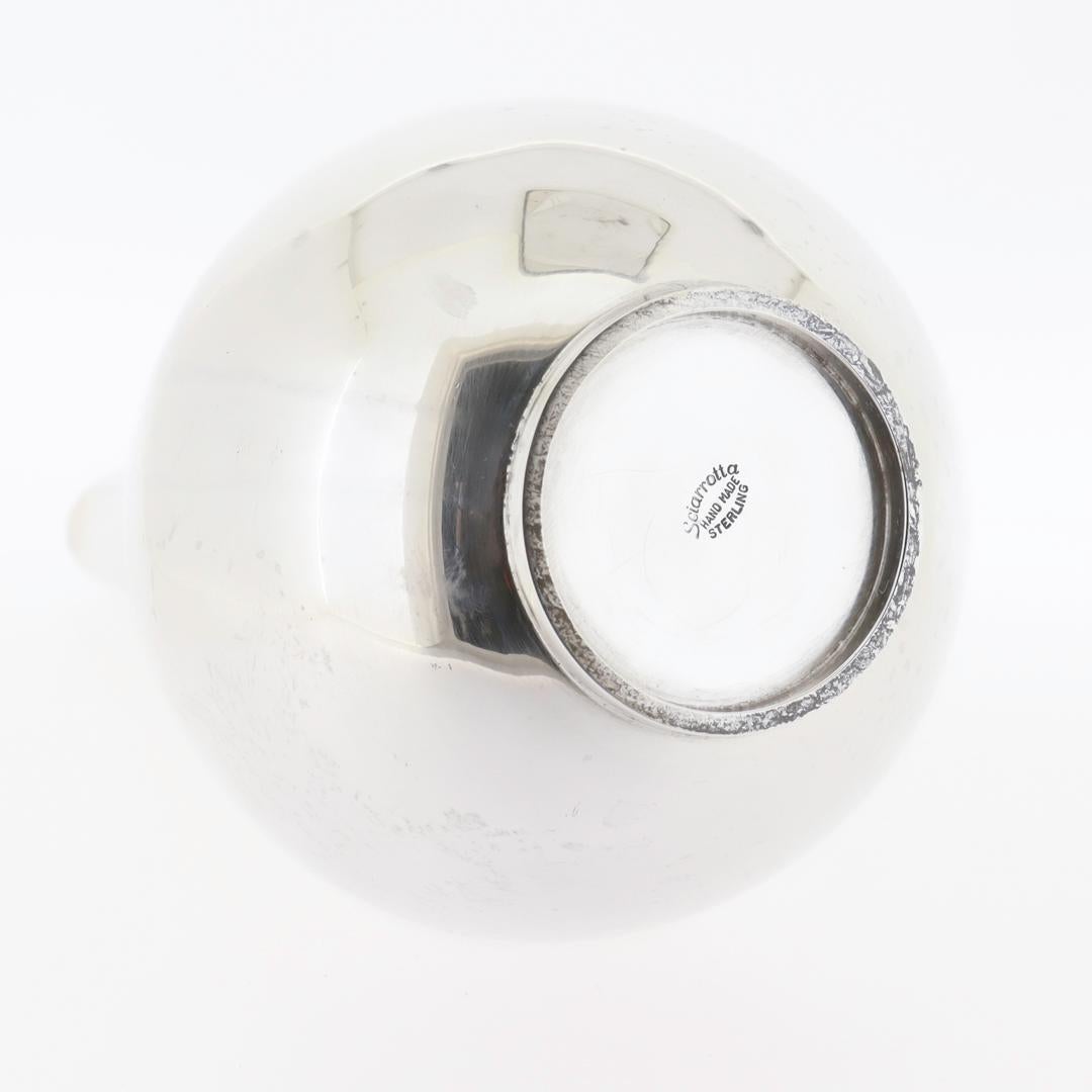 Alfredo Sciarrotta Handmade Modernist Craft Sterling Silver Small Pitcher/ Ewer For Sale 3