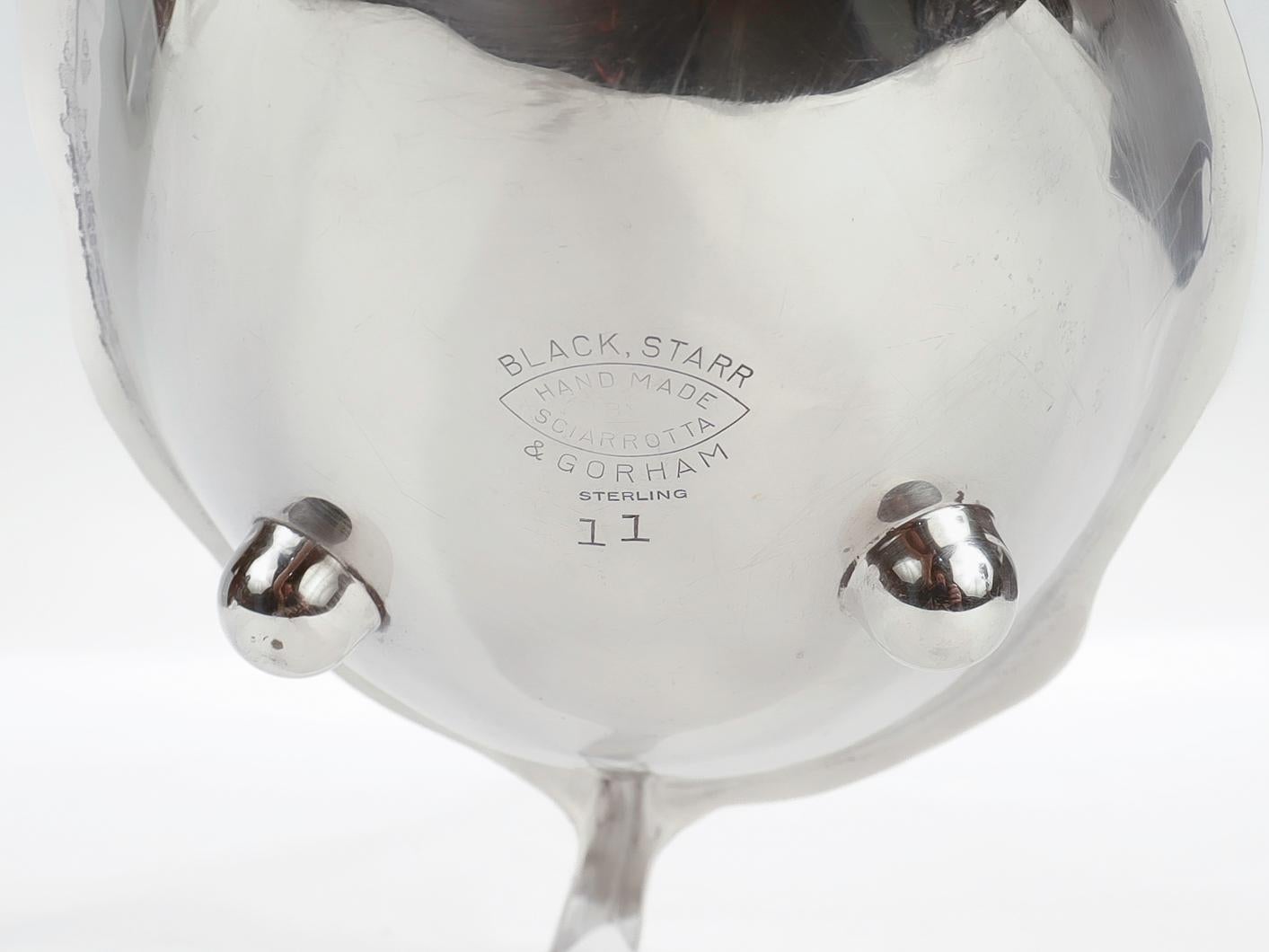 Alfredo Sciarrotta Modernist Mid-Century Handmade Sterling Silver Leaf Bowl For Sale 6
