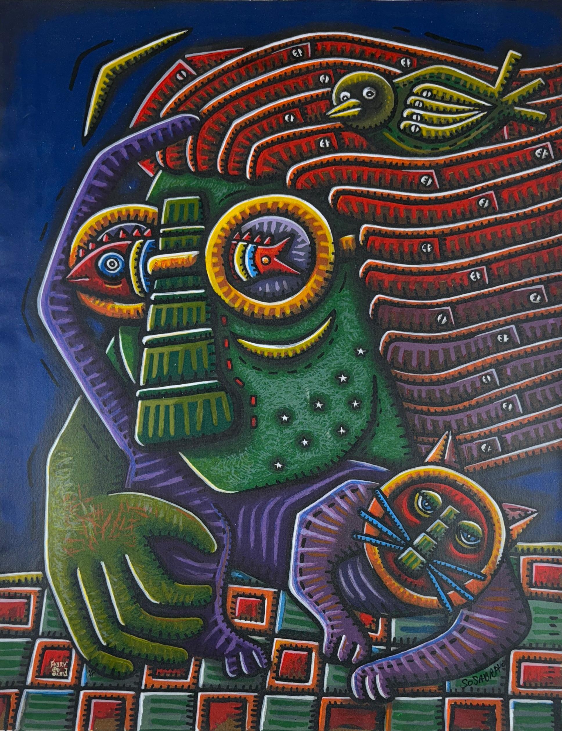 Serigrafia originale firmata su tela in edizione limitata di arte cubana