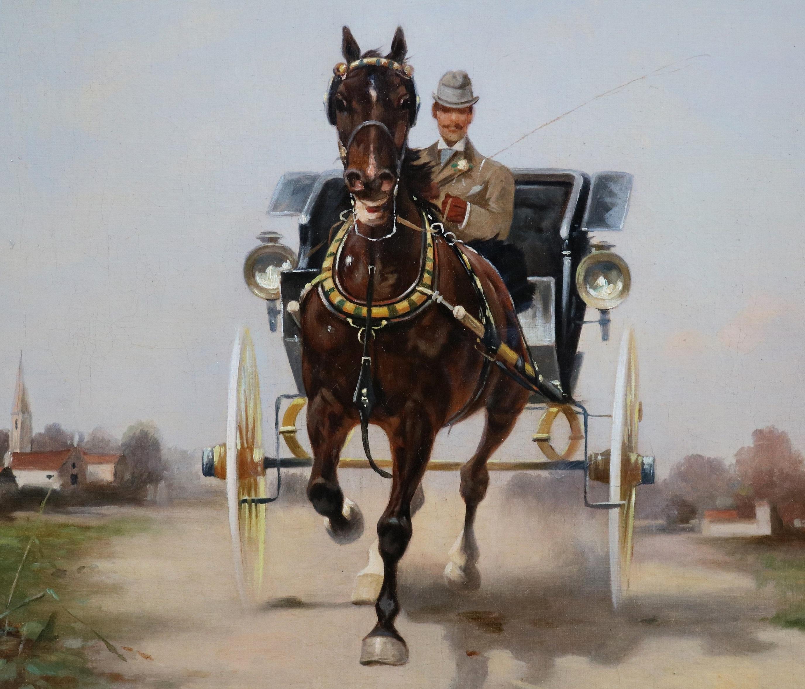 A Tutto Galoppo - 19. Italienisches Ölgemälde der Belle Epoque Gesellschaft Herr & Pferd im Angebot 1