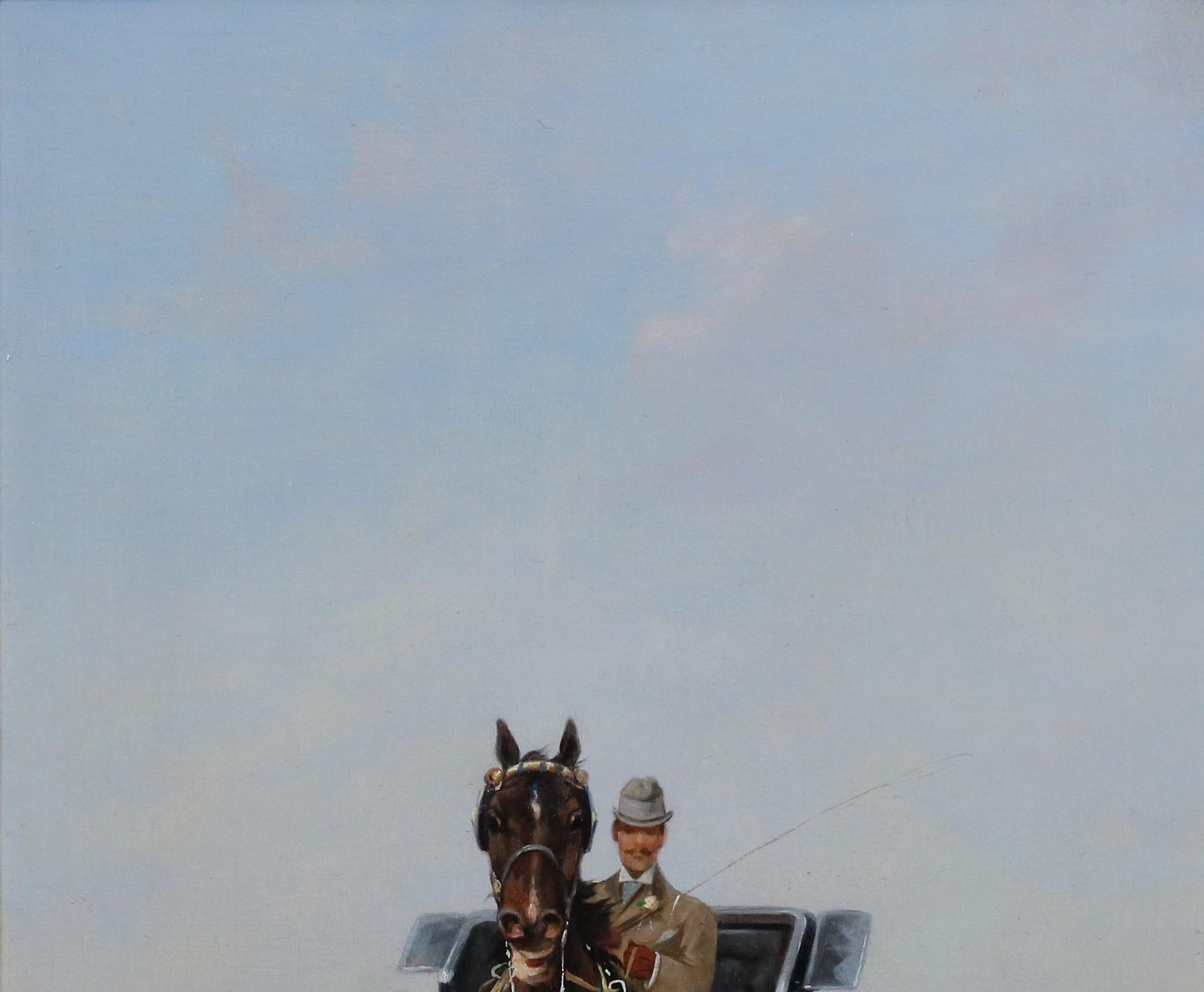 A Tutto Galoppo - 19. Italienisches Ölgemälde der Belle Epoque Gesellschaft Herr & Pferd im Angebot 2