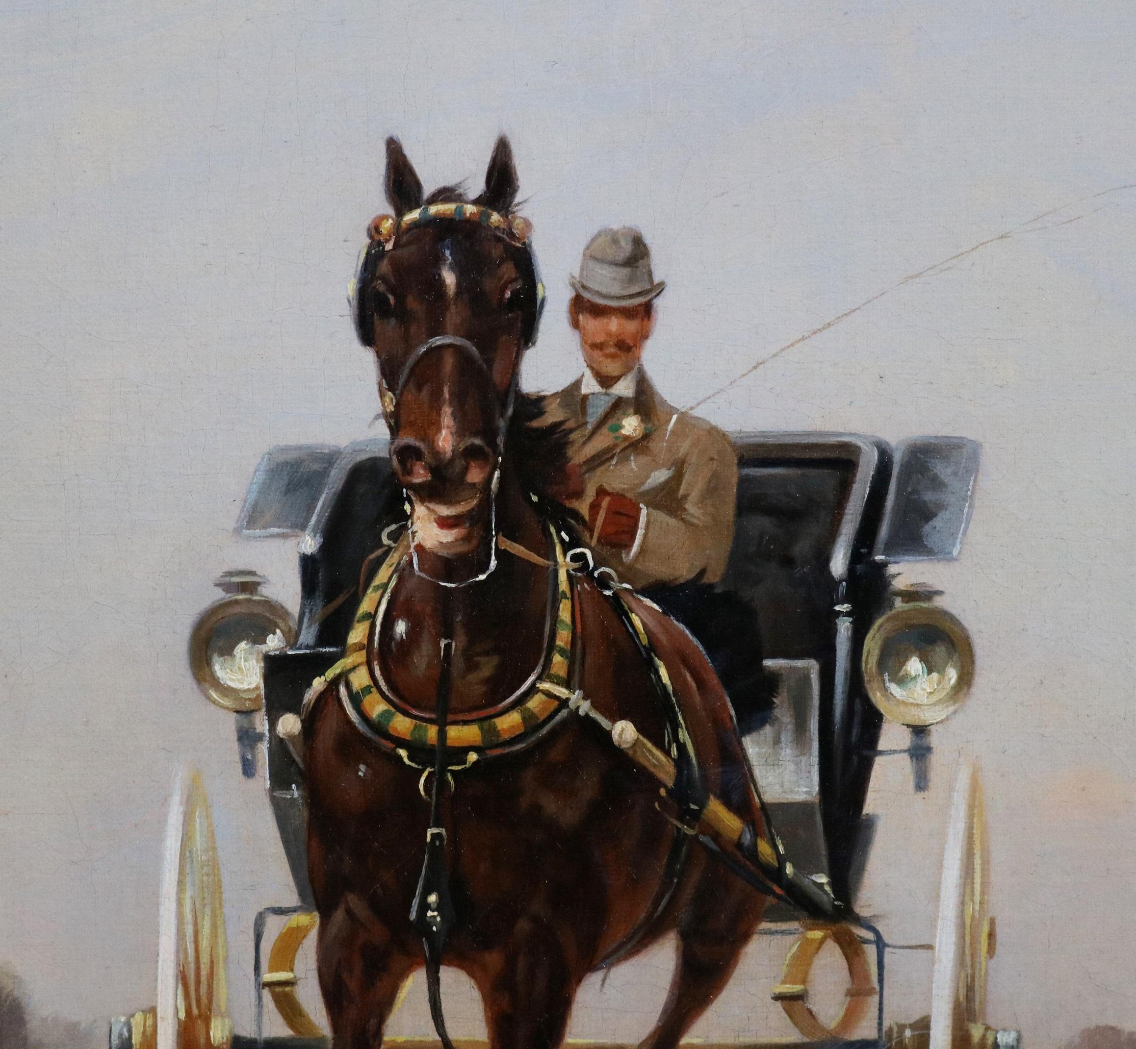 A Tutto Galoppo - 19. Italienisches Ölgemälde der Belle Epoque Gesellschaft Herr & Pferd im Angebot 3