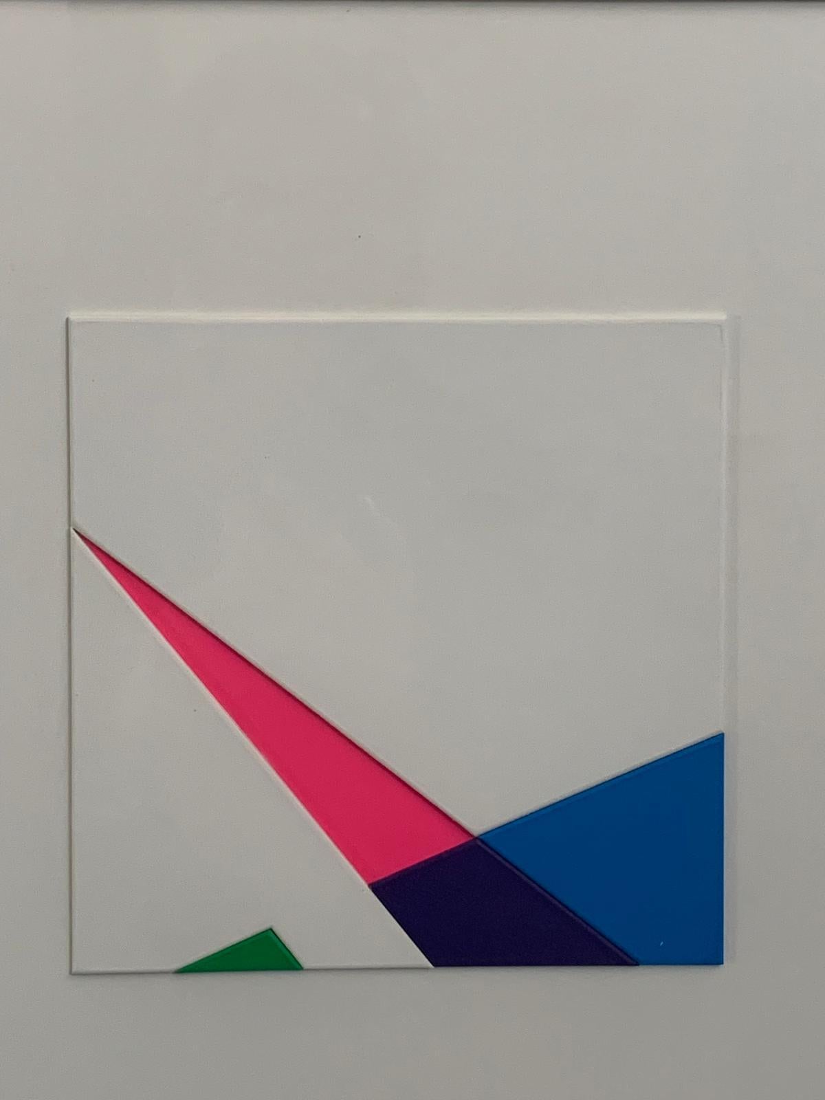 Italian Alfredo Troisi, Evolution of the Square, 1975, Mixed Media on Cardboard For Sale