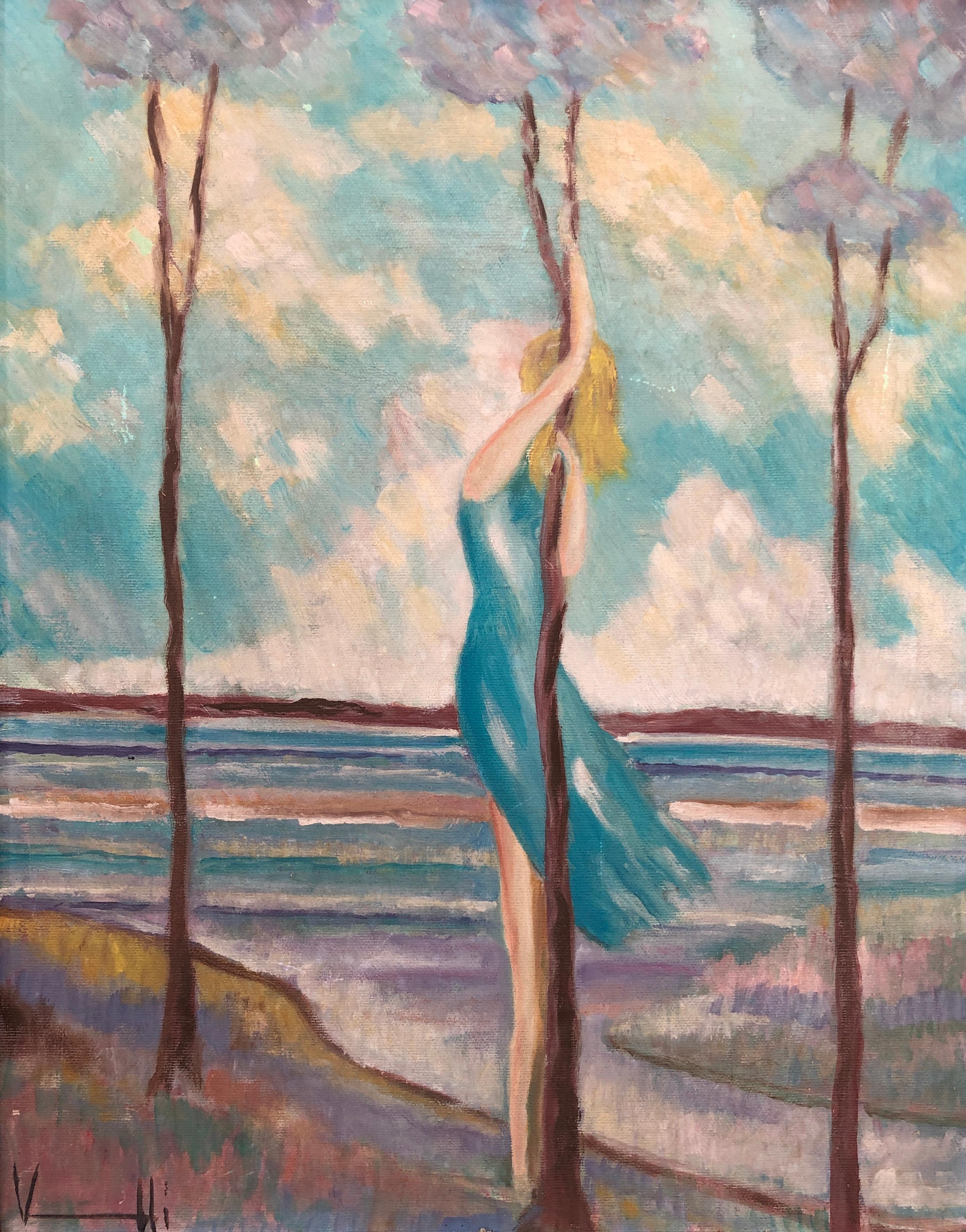 Alfredo Vannotti Figurative Painting – Einsamkeit