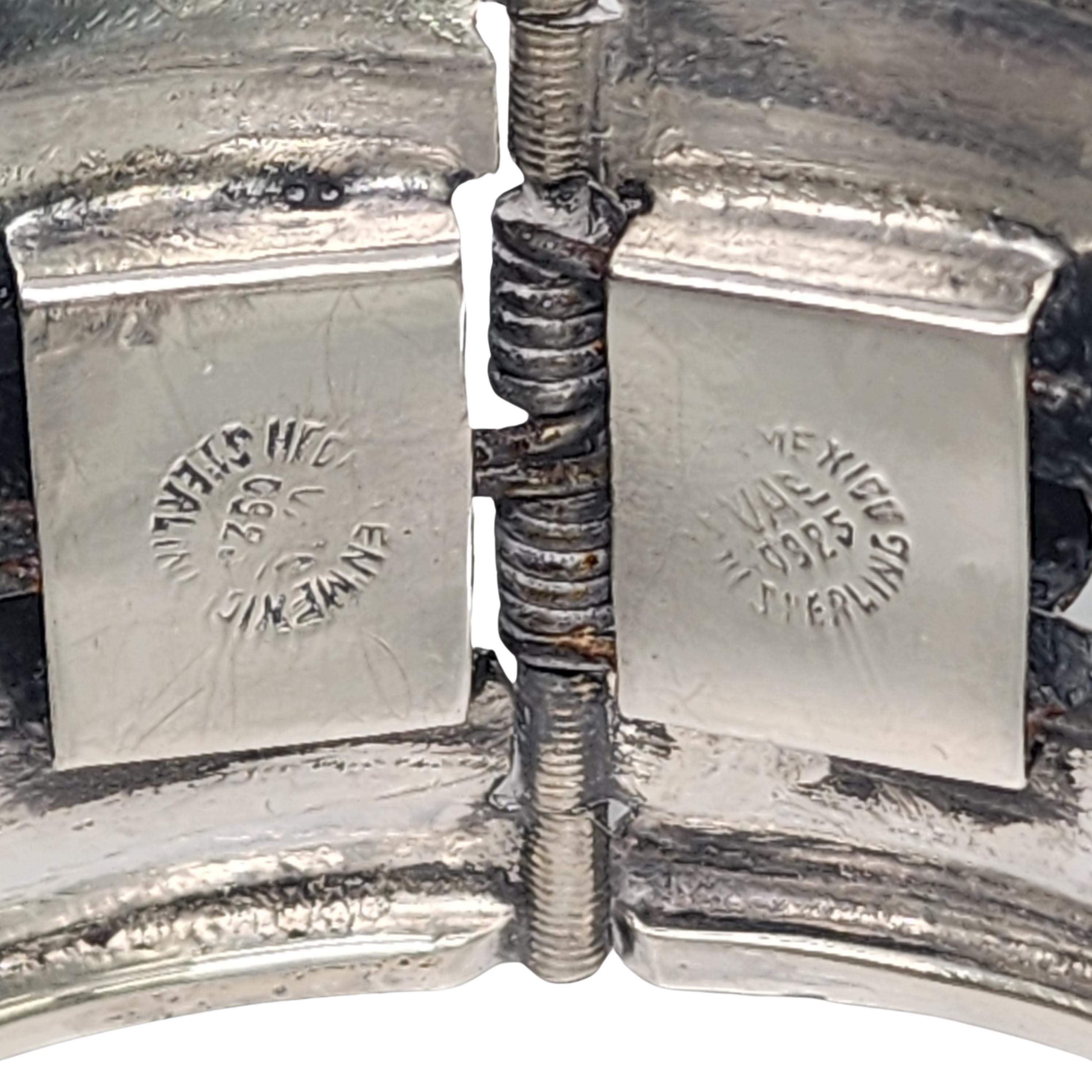 Alfredo Villasana Mexico Sterling Silver Clamper Bracelet #16490 For Sale 3