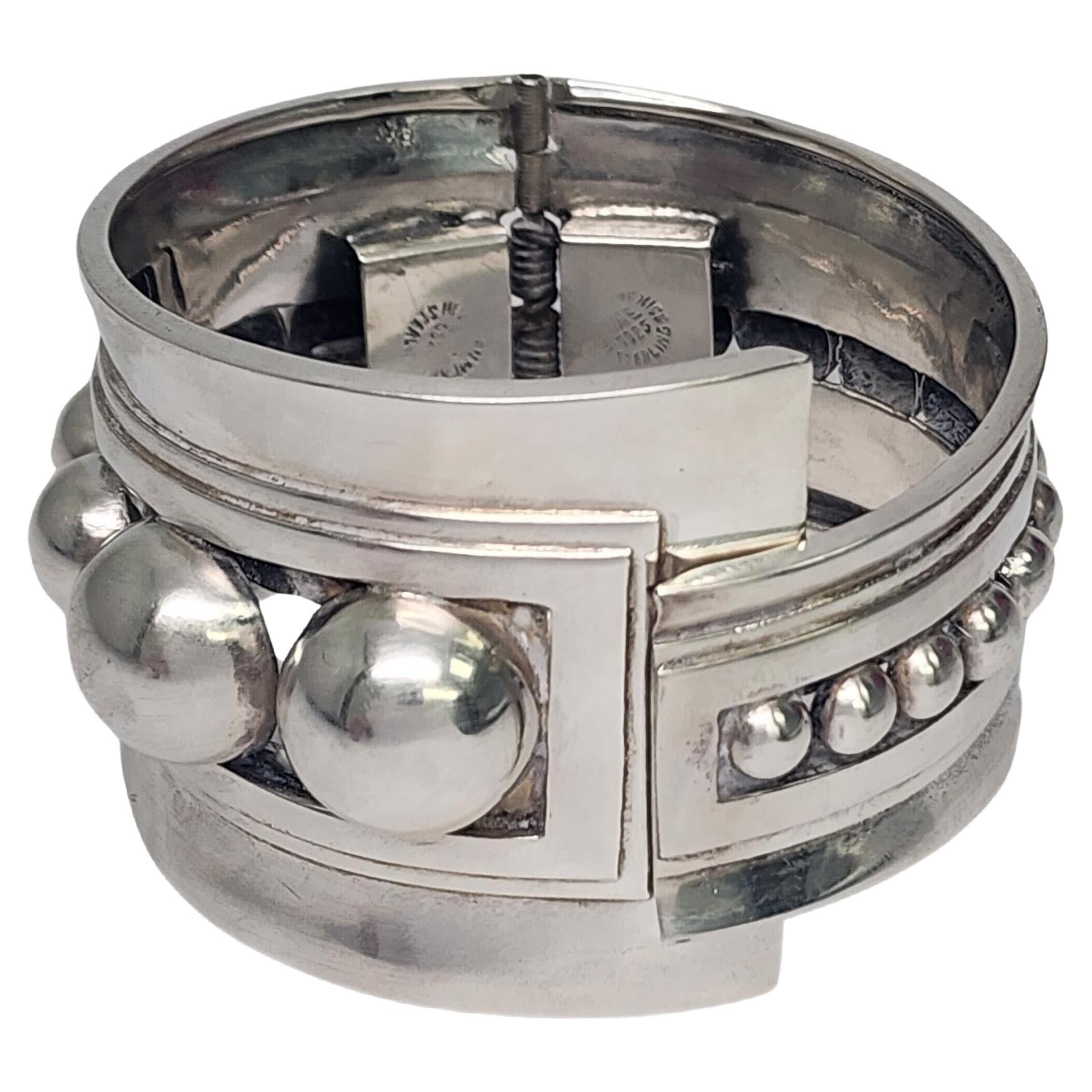 Alfredo Villasana Mexico Sterling Silver Clamper Bracelet #16490 For Sale