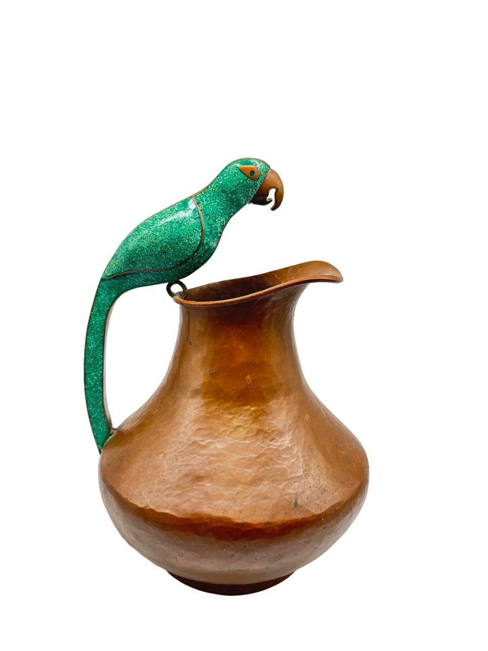 Mexican Alfredo Villasana Taxco Parrot Pitcher: Vintage from Mexico For Sale